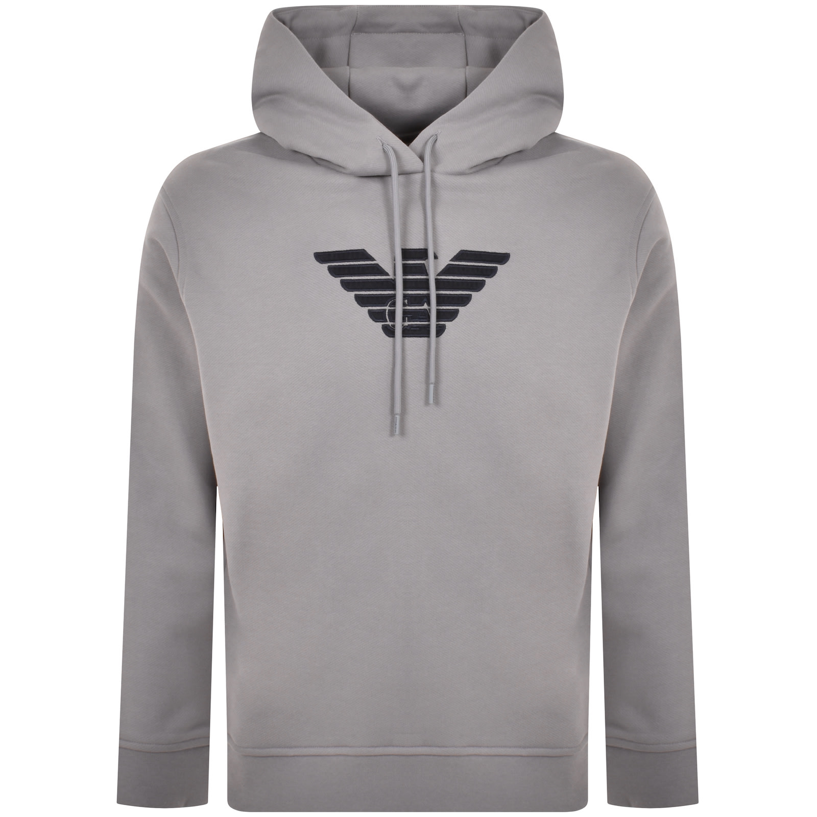 Armani Collezioni Emporio Armani Logo Hoodie Grey In Grey