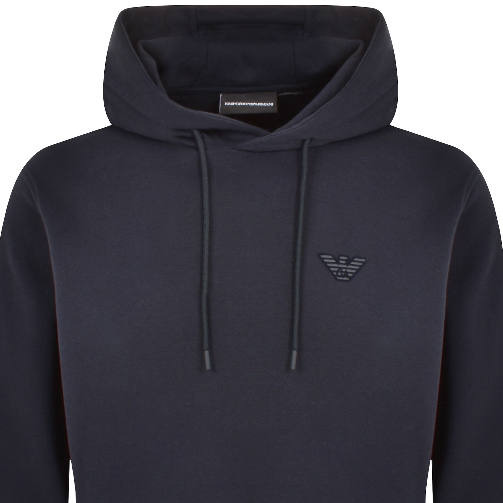 Shop Armani Collezioni Emporio Armani Logo Hoodie Navy