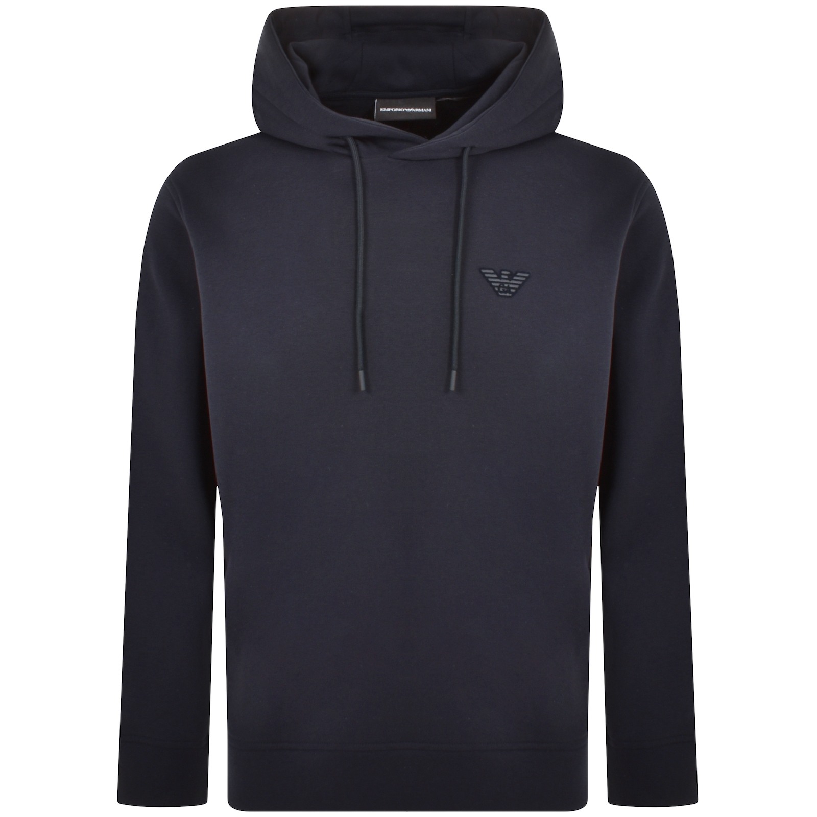 Shop Armani Collezioni Emporio Armani Logo Hoodie Navy