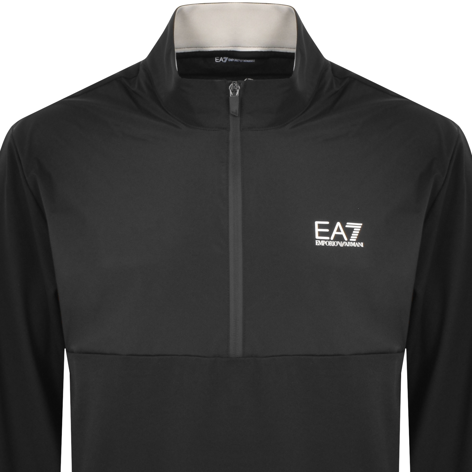 Shop Ea7 Emporio Armani Half Zip Logo Sweatshirt Black