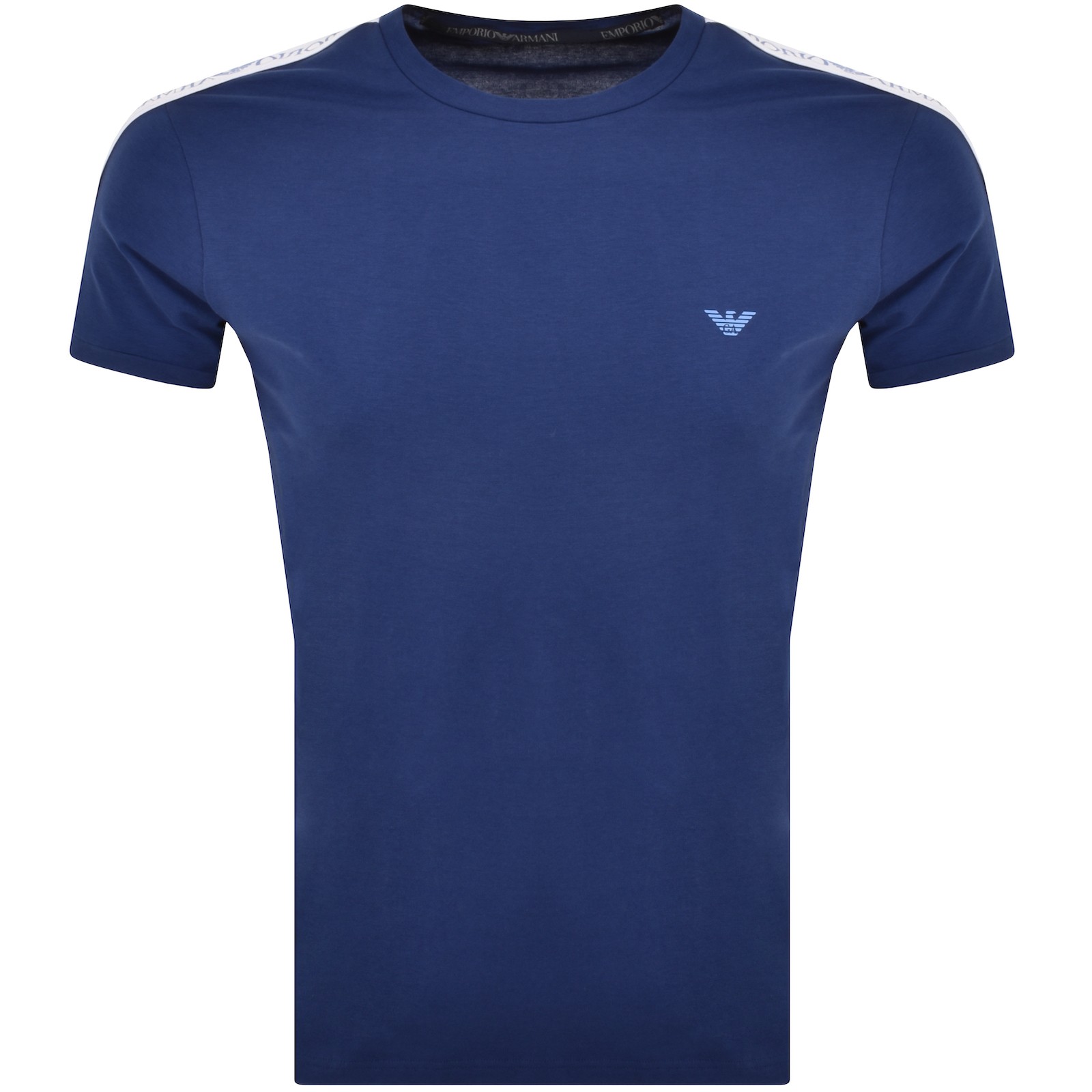 Shop Armani Collezioni Emporio Armani Lounge Crew Neck T Shirt Blue