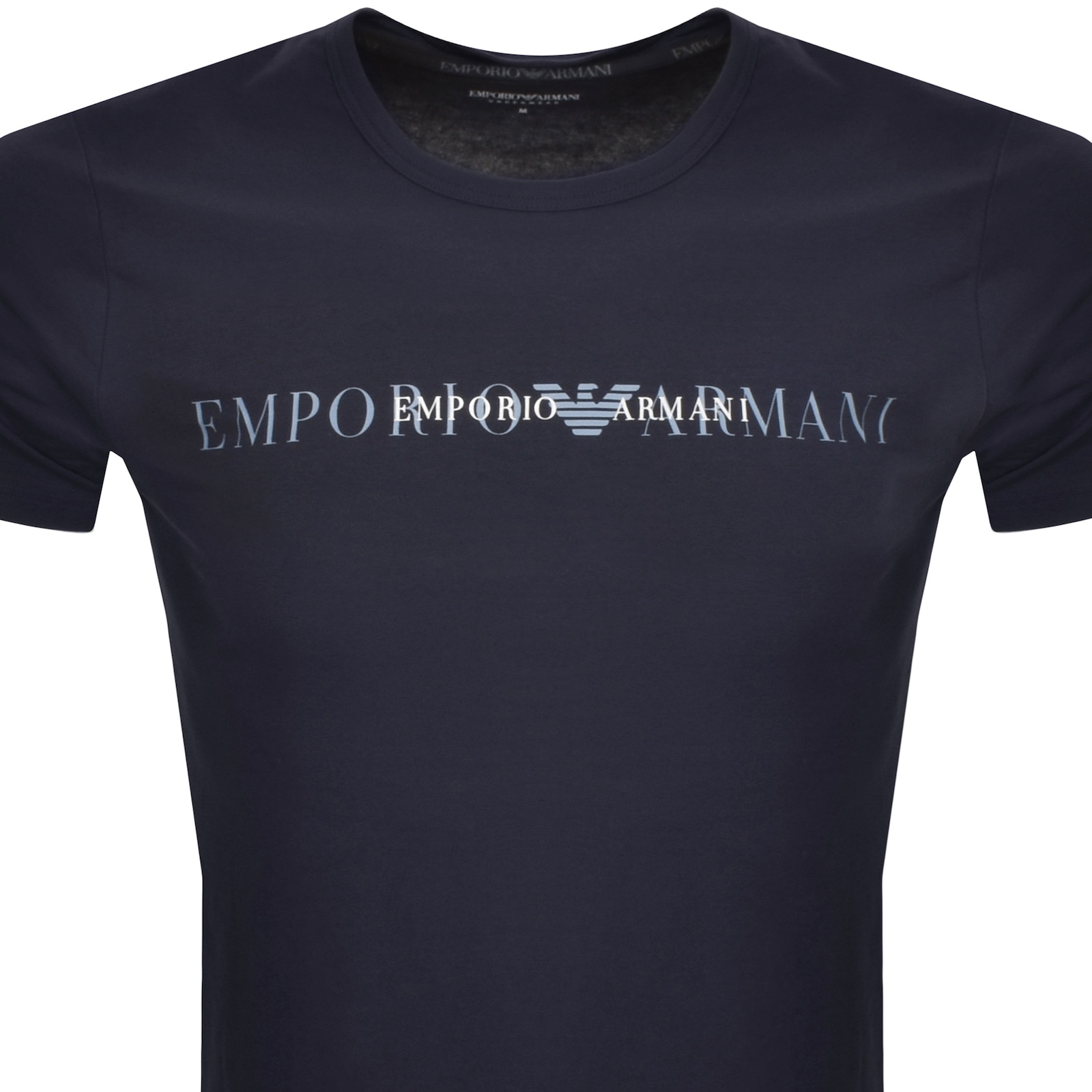 Shop Armani Collezioni Emporio Armani Lounge Crew Neck T Shirt Navy