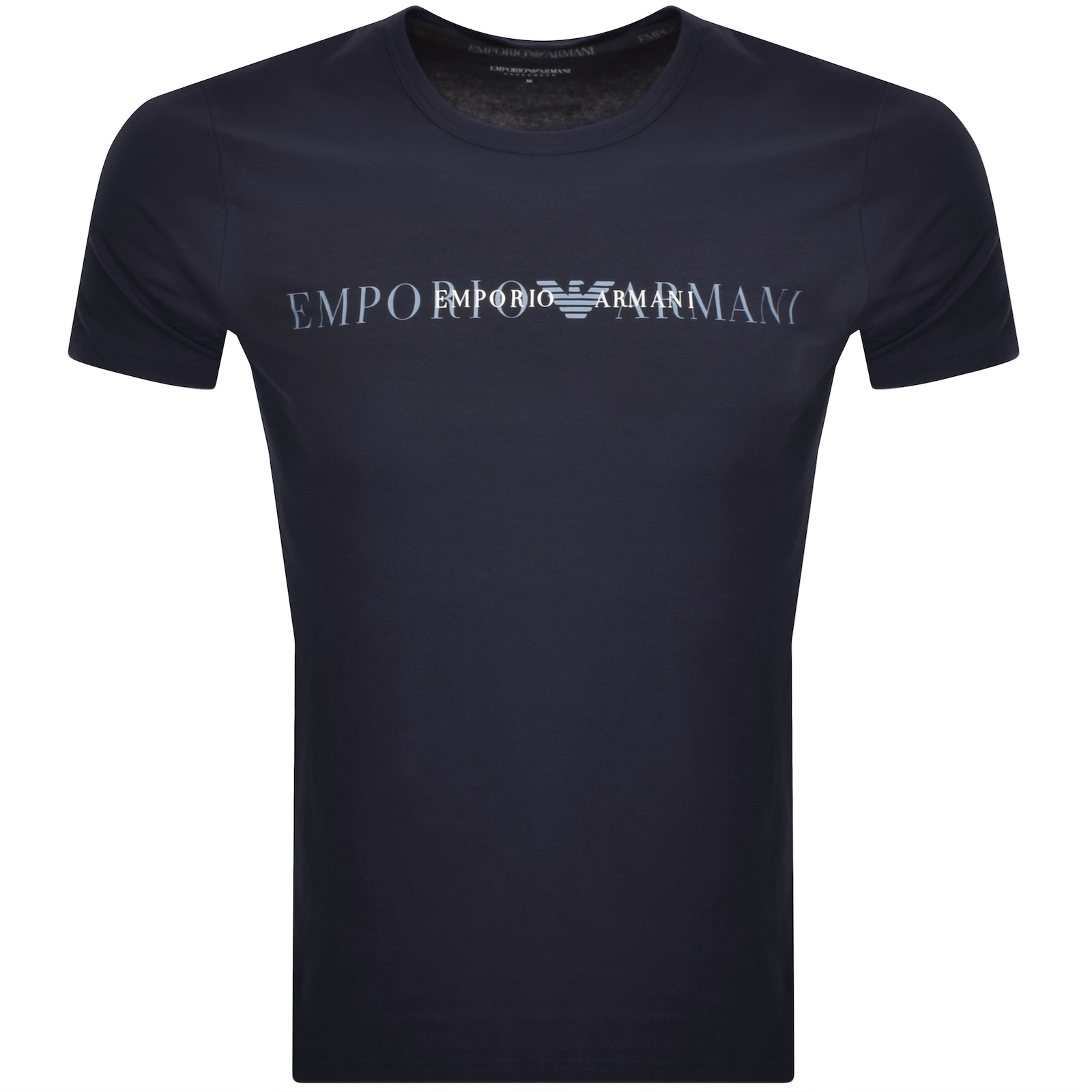 Shop Armani Collezioni Emporio Armani Lounge Crew Neck T Shirt Navy