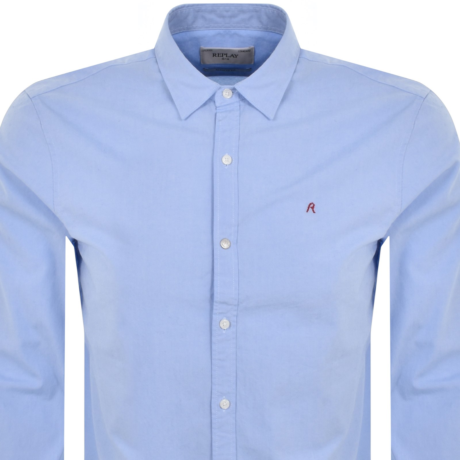 Shop Replay Long Sleeved Shirt Blue