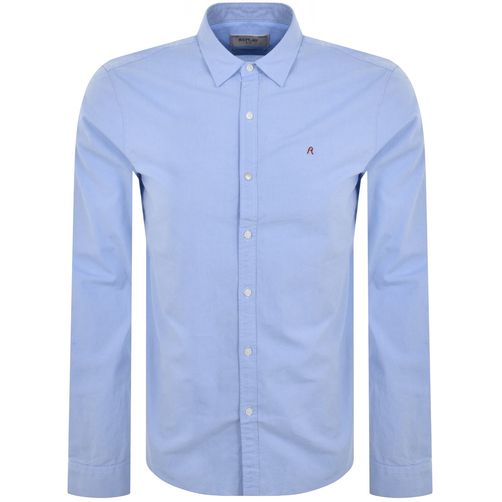 Shop Replay Long Sleeved Shirt Blue