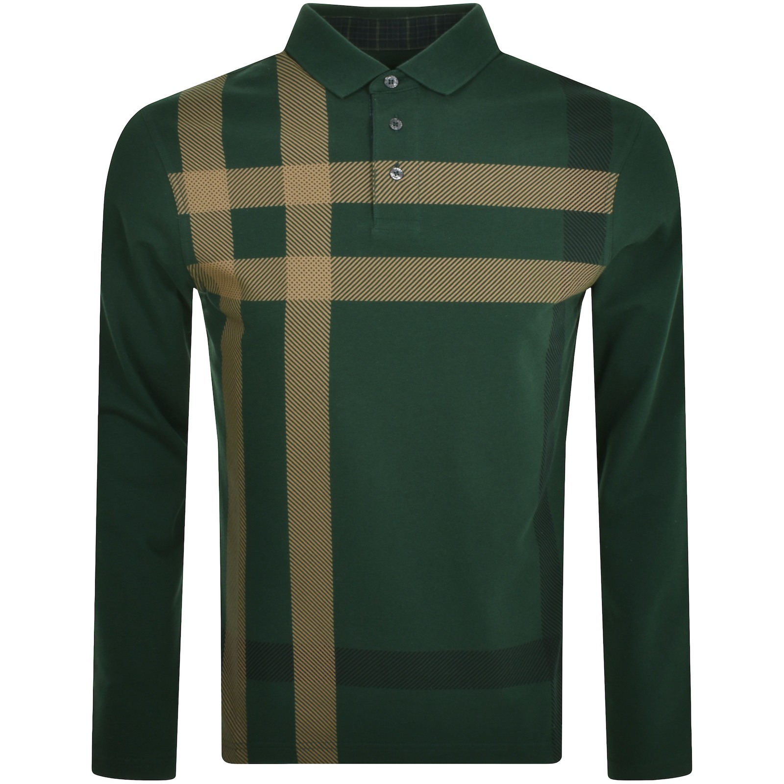 Shop Barbour Blaine Long Sleeve Polo T Shirt Green