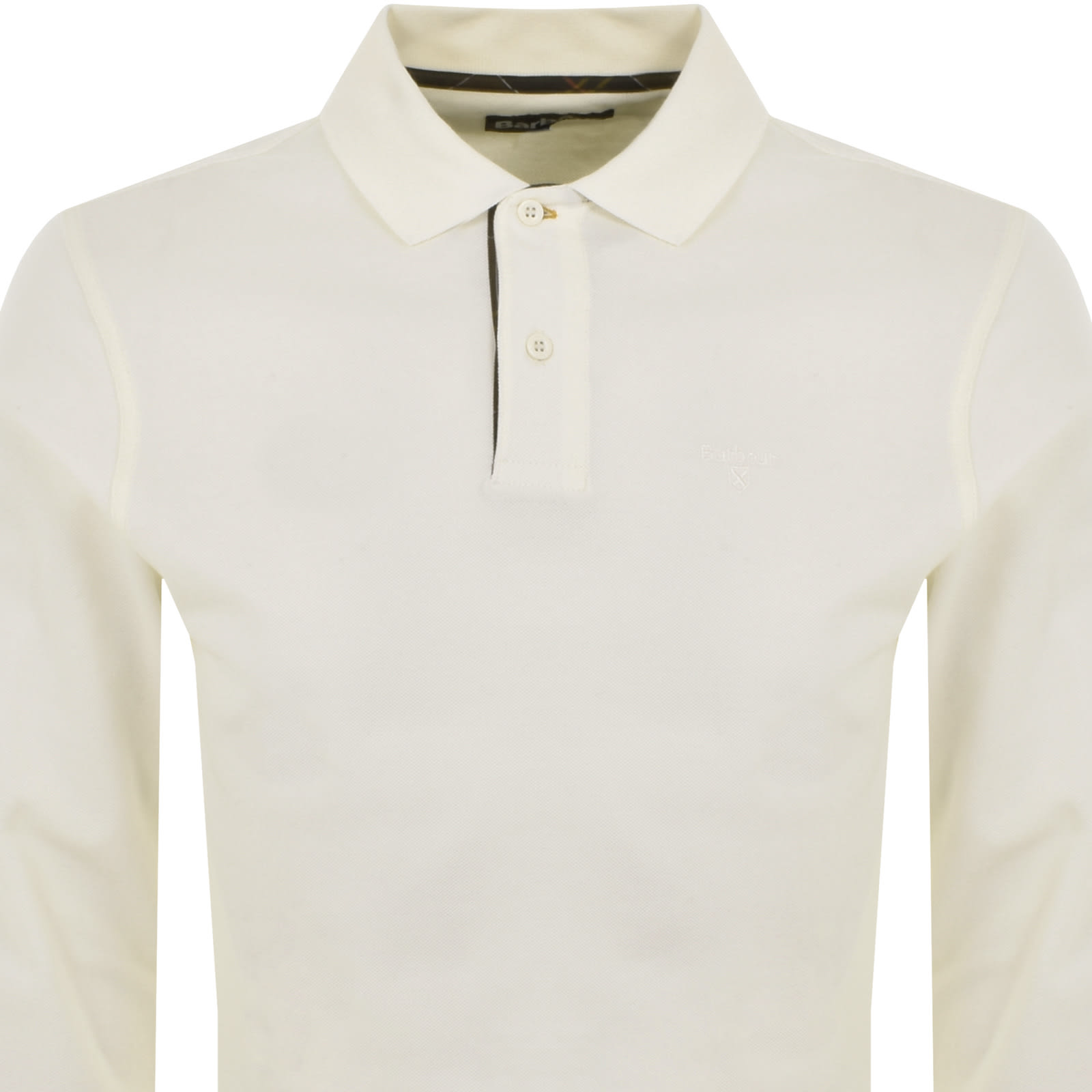 Shop Barbour Essential Long Sleeve Polo T Shirt White