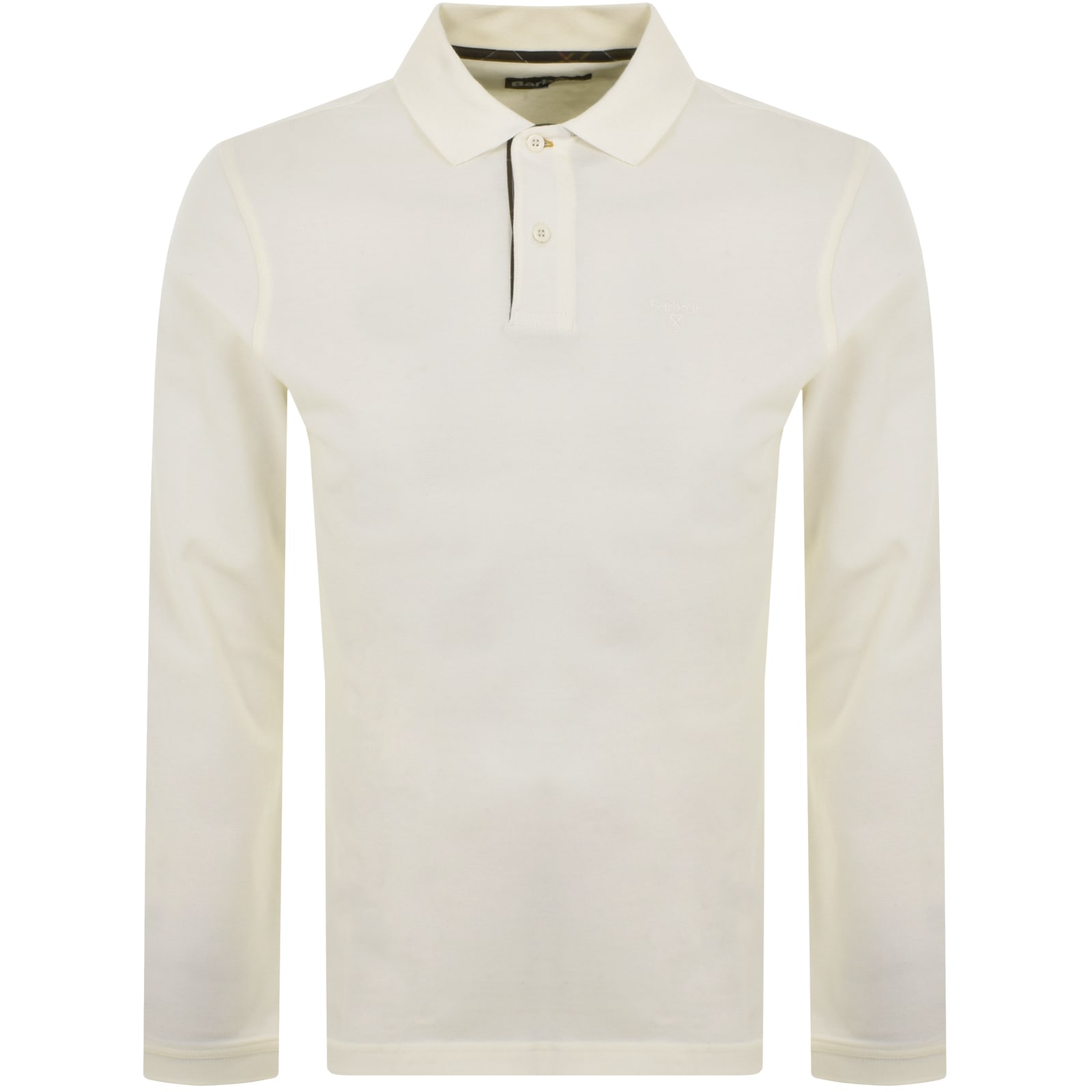 Shop Barbour Essential Long Sleeve Polo T Shirt White