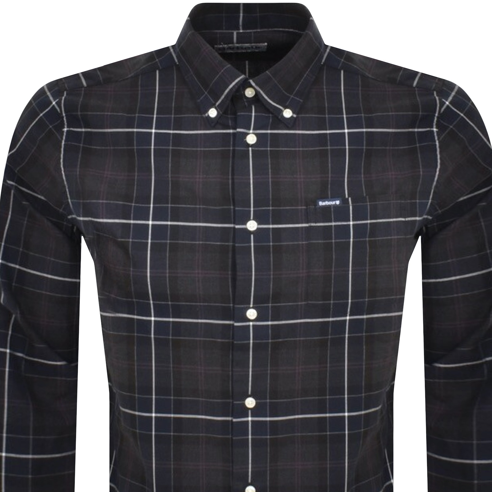 Shop Barbour Wetheram Long Sleeved Shirt Navy