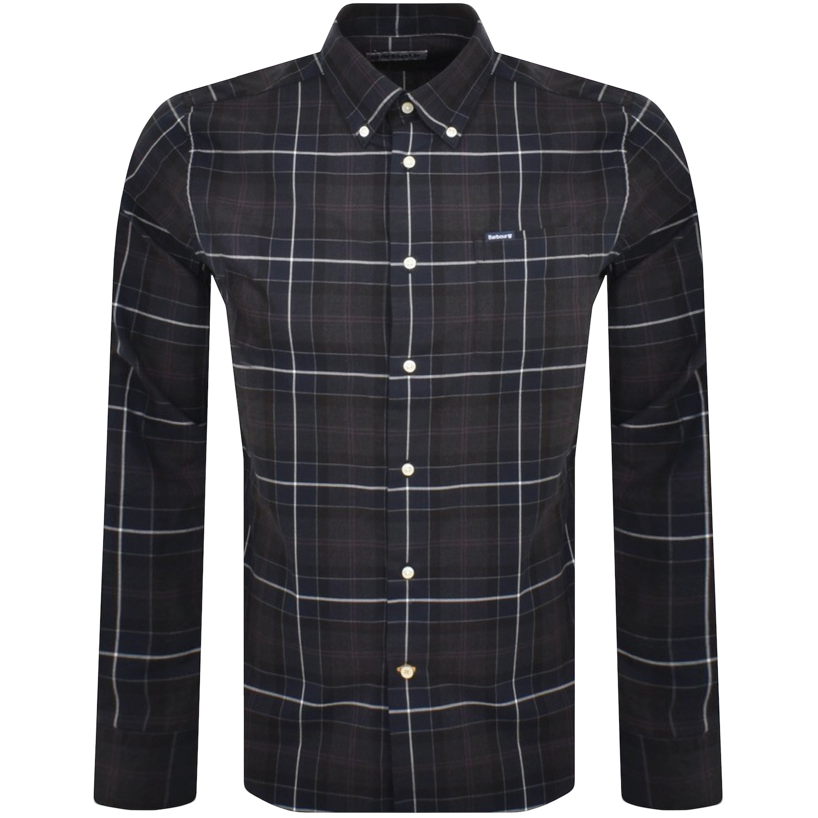 Shop Barbour Wetheram Long Sleeved Shirt Navy