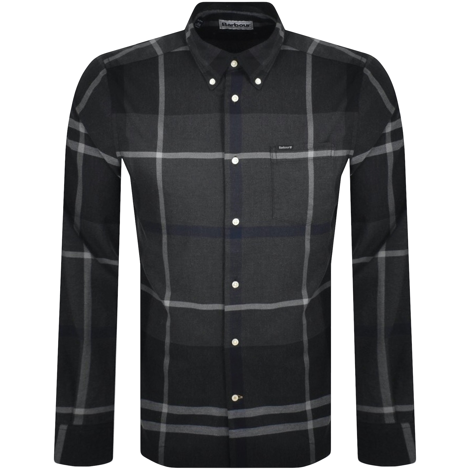 Shop Barbour Dunoon Check Long Sleeved Shirt Grey