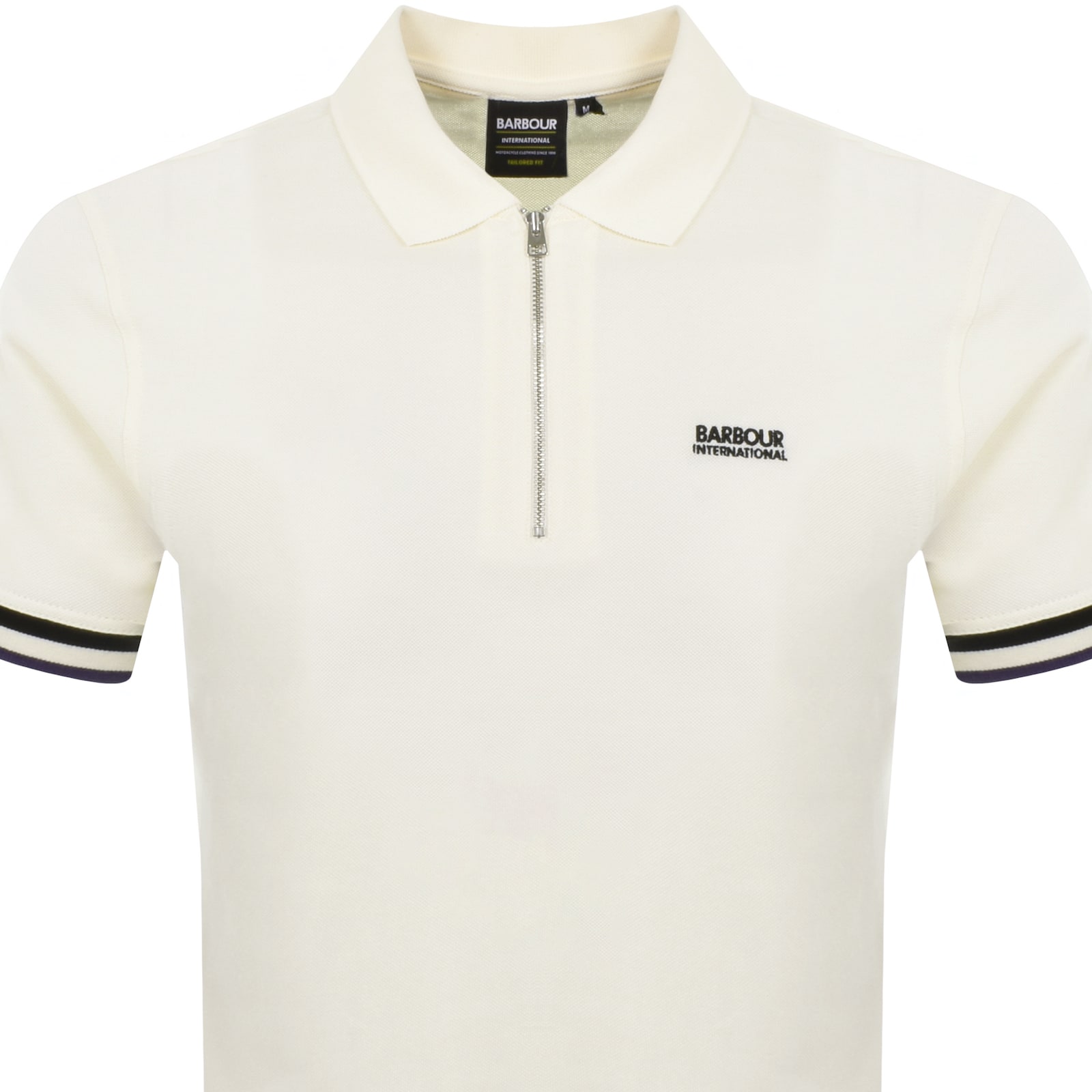 Shop Barbour International Buxton Polo T Shirt Cream