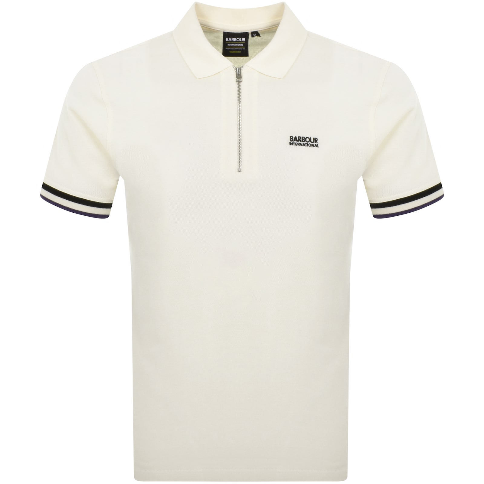 Shop Barbour International Buxton Polo T Shirt Cream