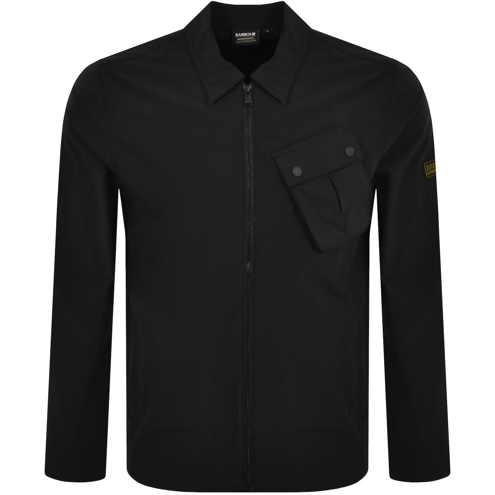 Shop Barbour International Flex Overshirt Black