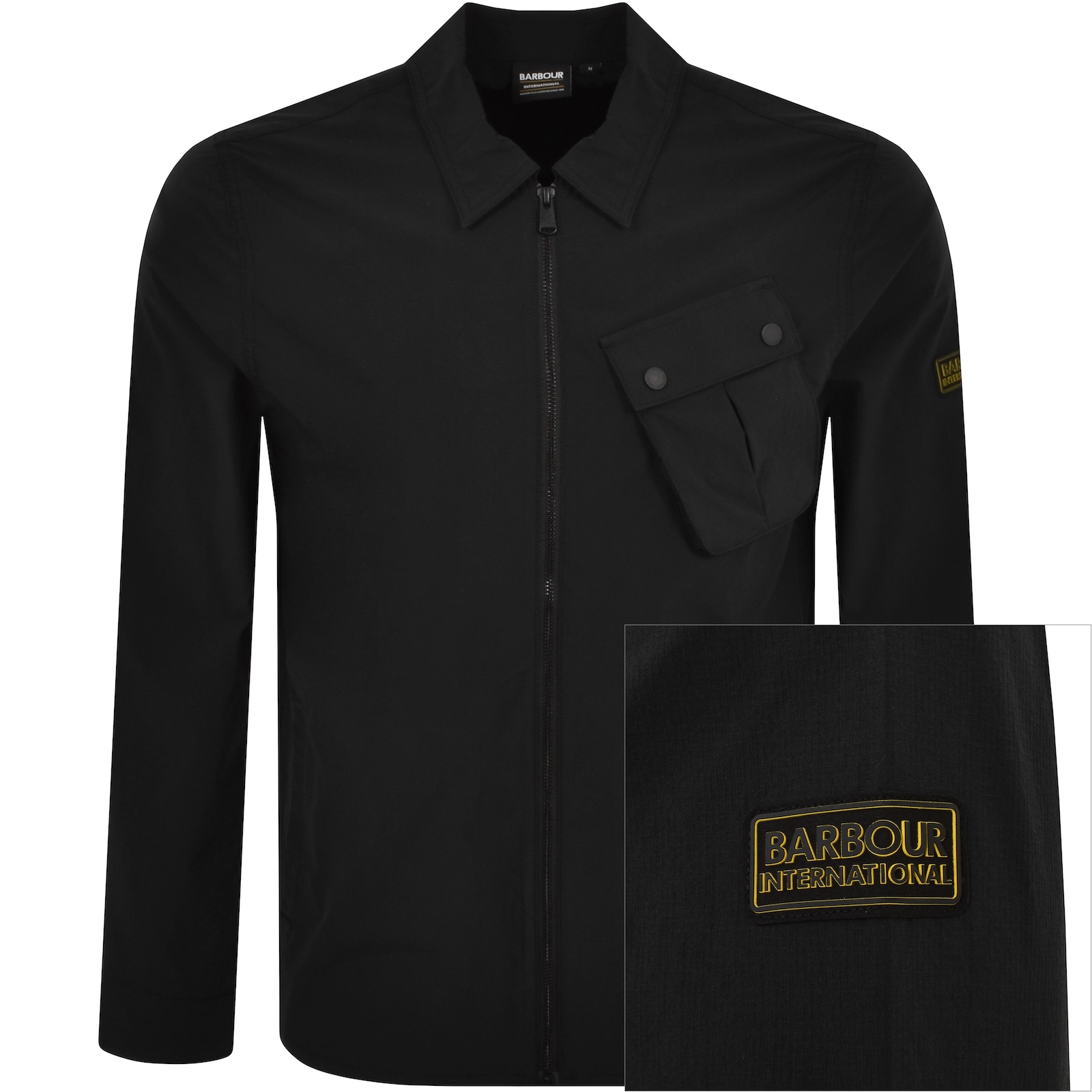 Shop Barbour International Flex Overshirt Black