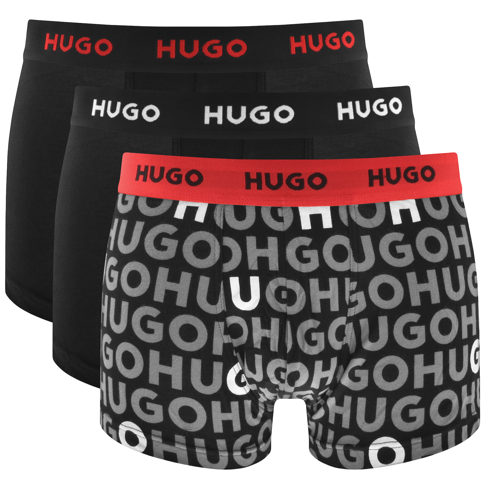 Shop Hugo Underwear 3 Pack Trunks In Black