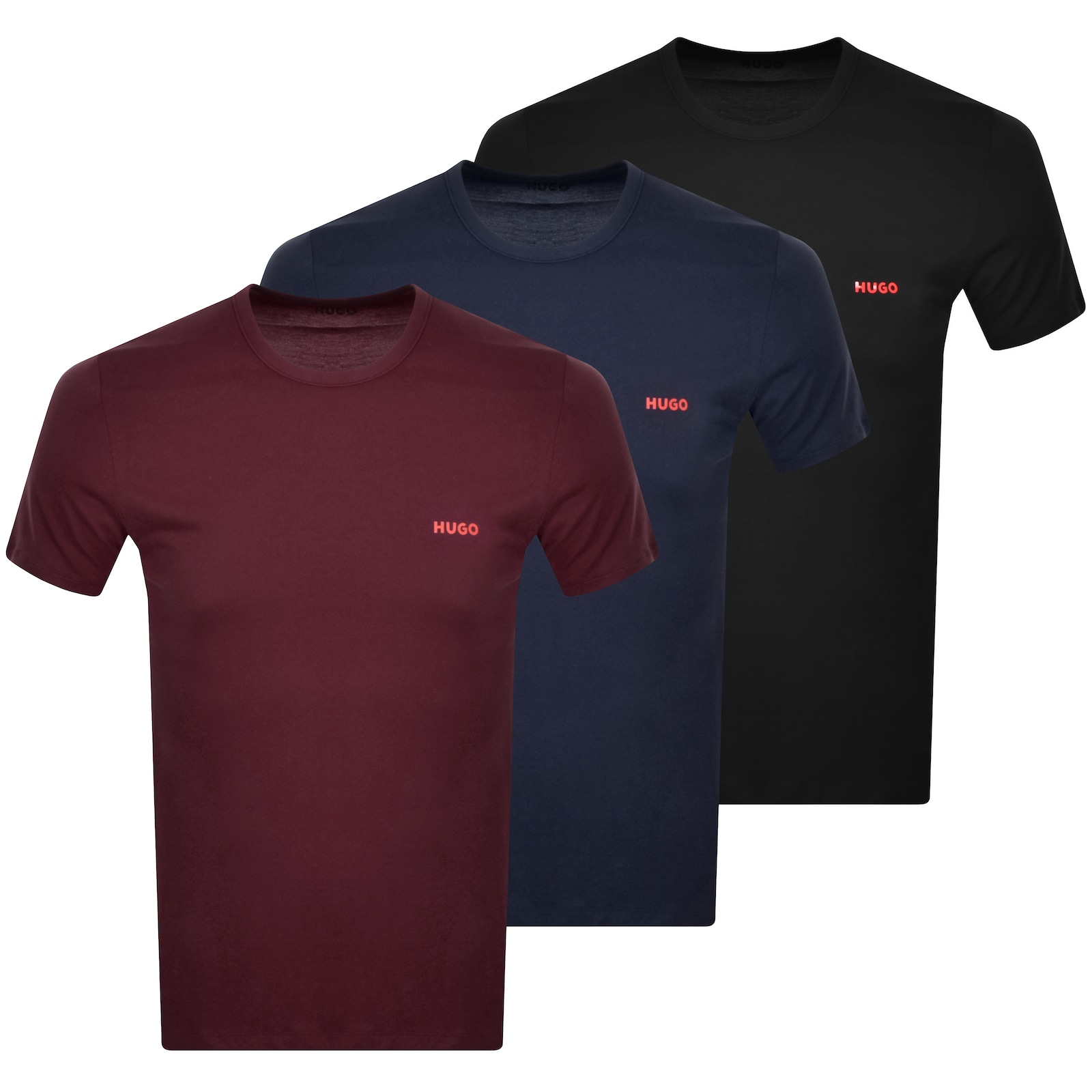 Shop Hugo 3 Pack Crew Neck T Shirts In Black