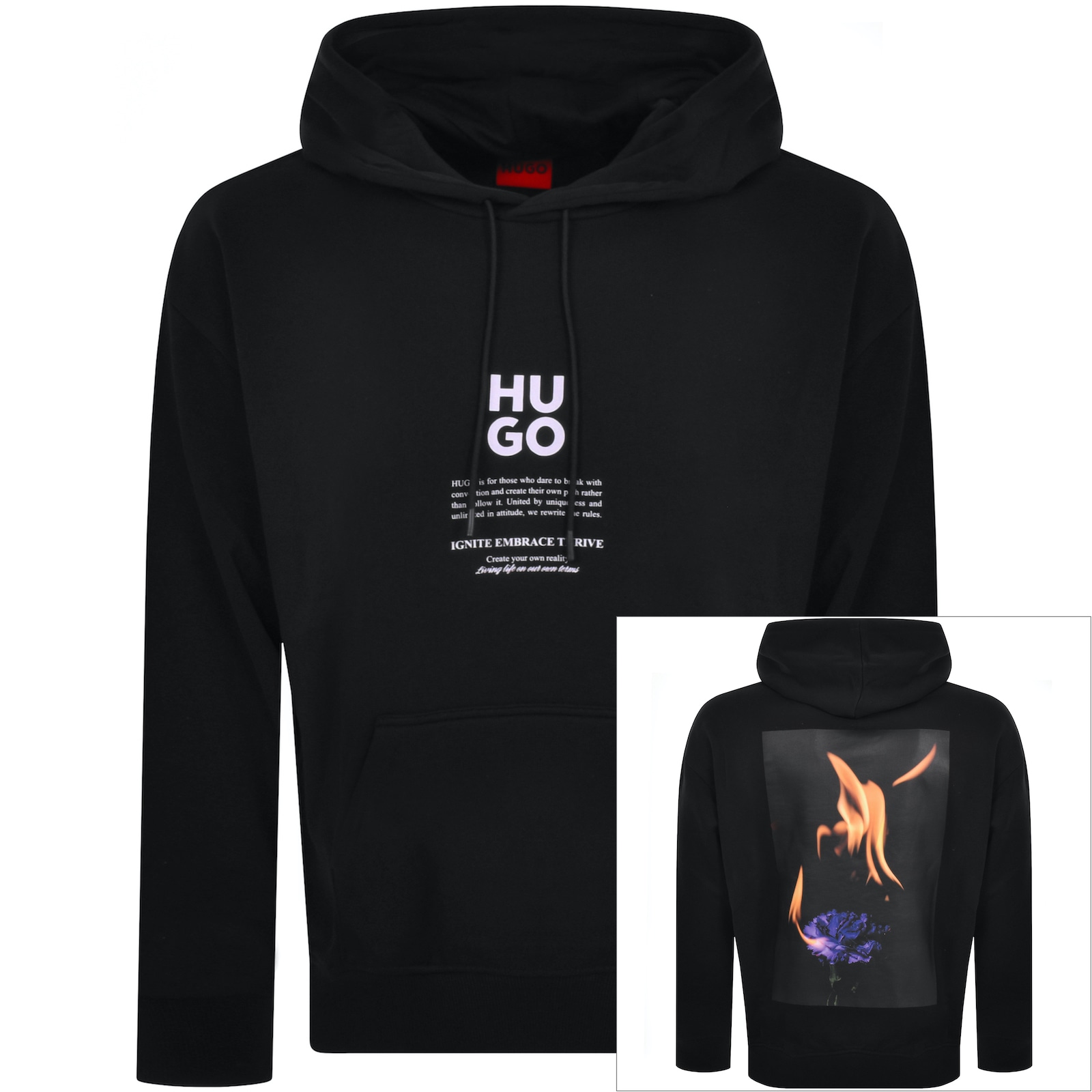 Shop Hugo Dflohood Hoodie Black