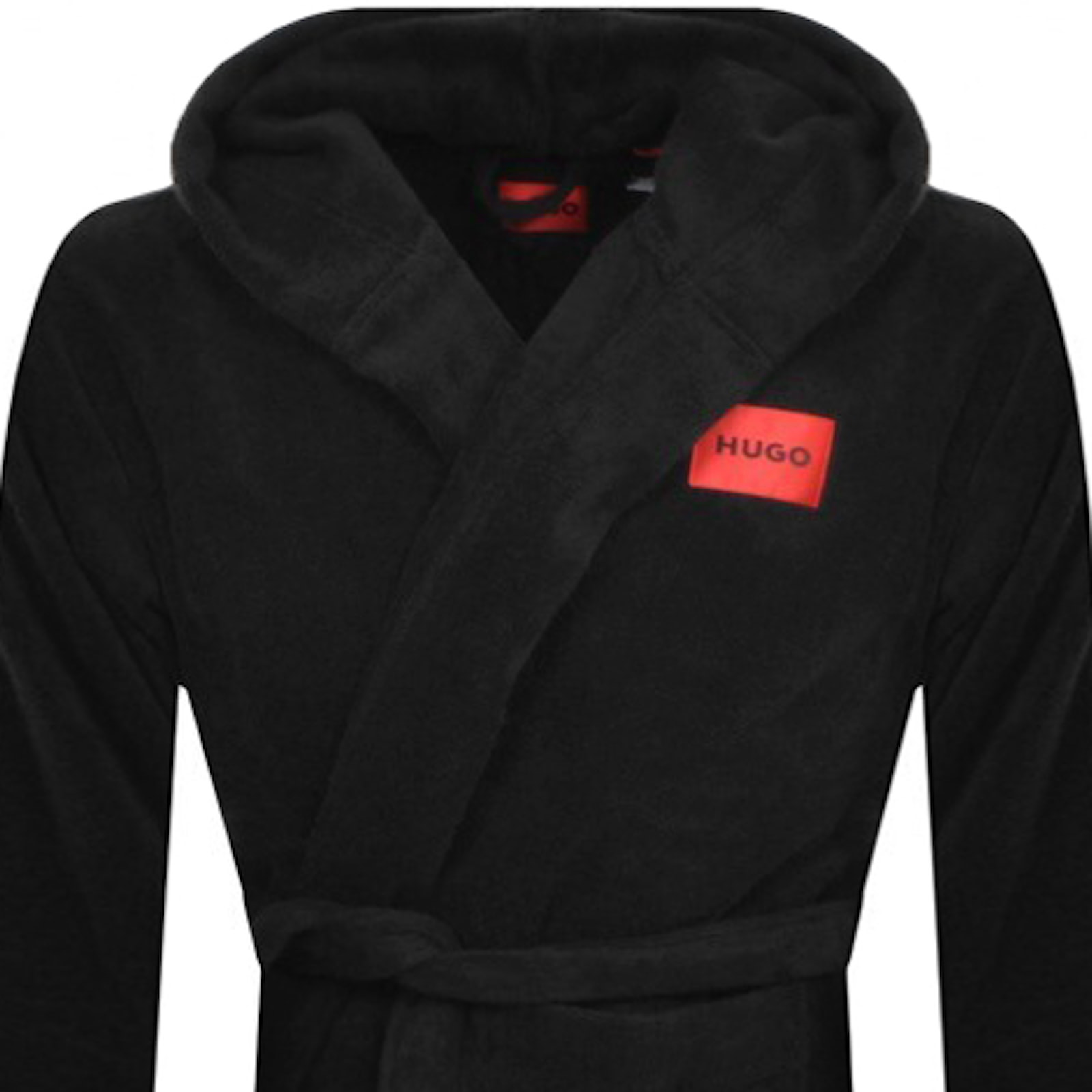 Shop Hugo Terry Hooded Dressing Gown Black