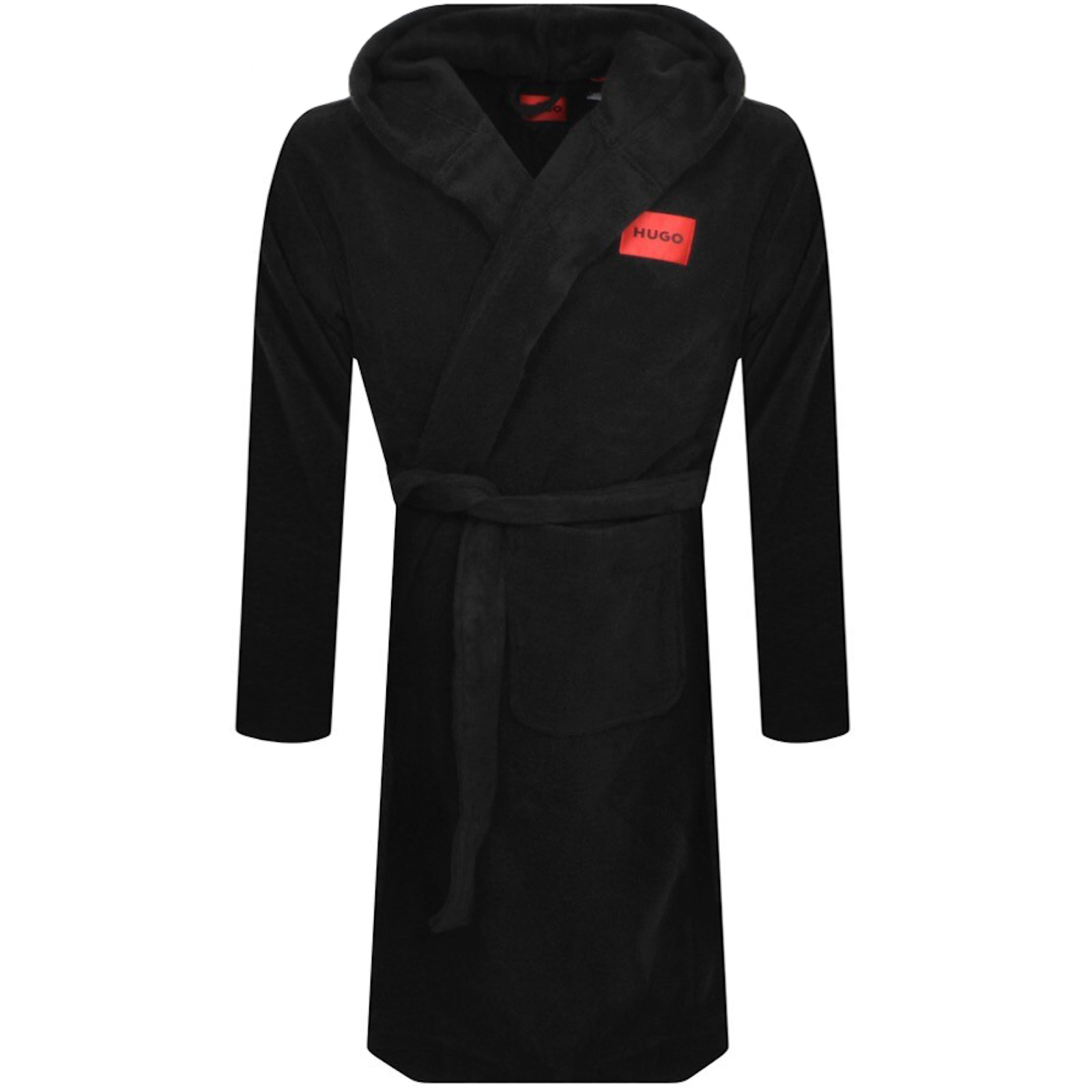 Shop Hugo Terry Hooded Dressing Gown Black