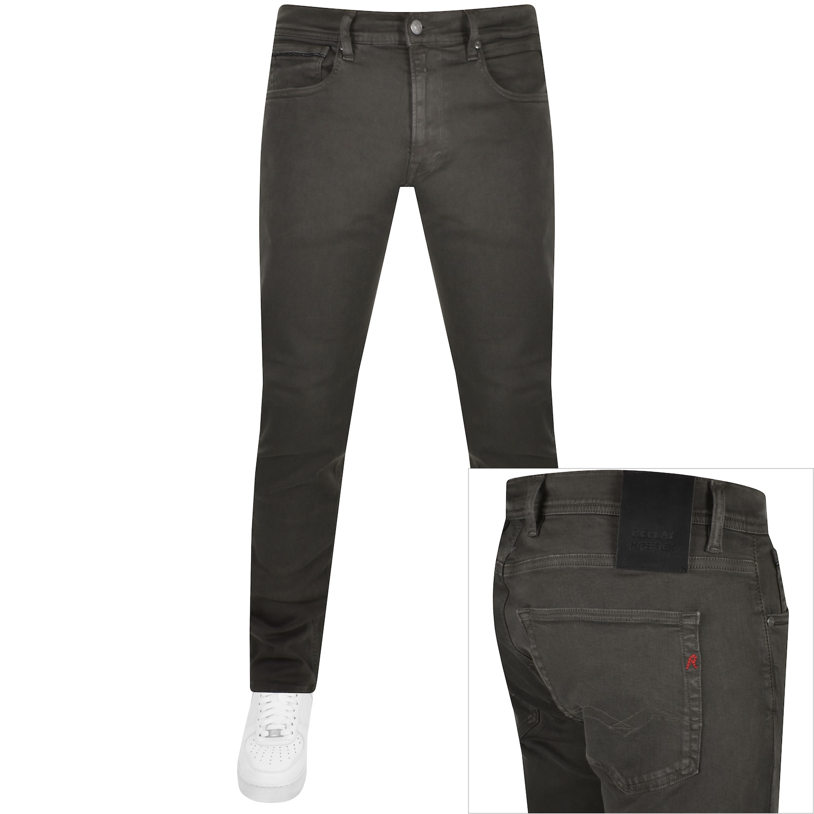 Shop Replay Grover Straight Fit Jeans Grey