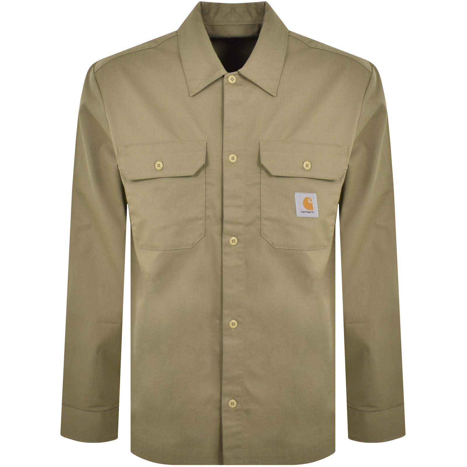 Shop Carhartt Wip Craft Long Sleeve Shirt Beige