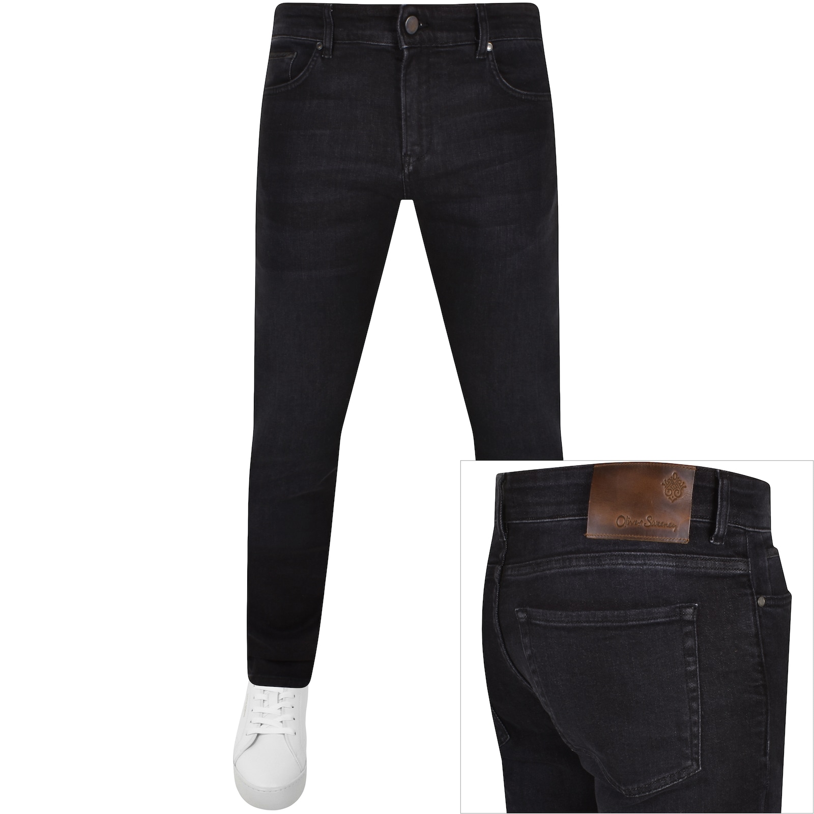 Shop Oliver Sweeney Slim Fit Jeans Navigli Charcoal In Black