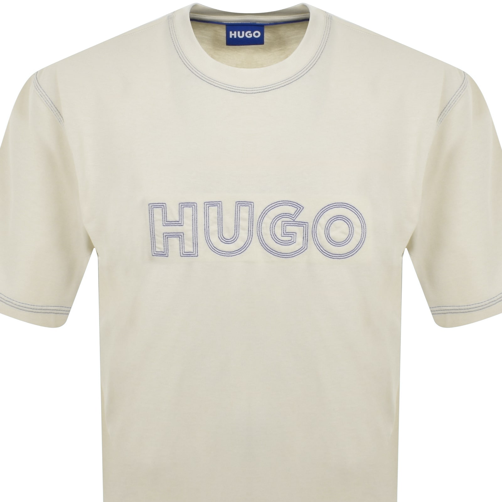 Shop Hugo Blue Nitlogo T Shirt Beige