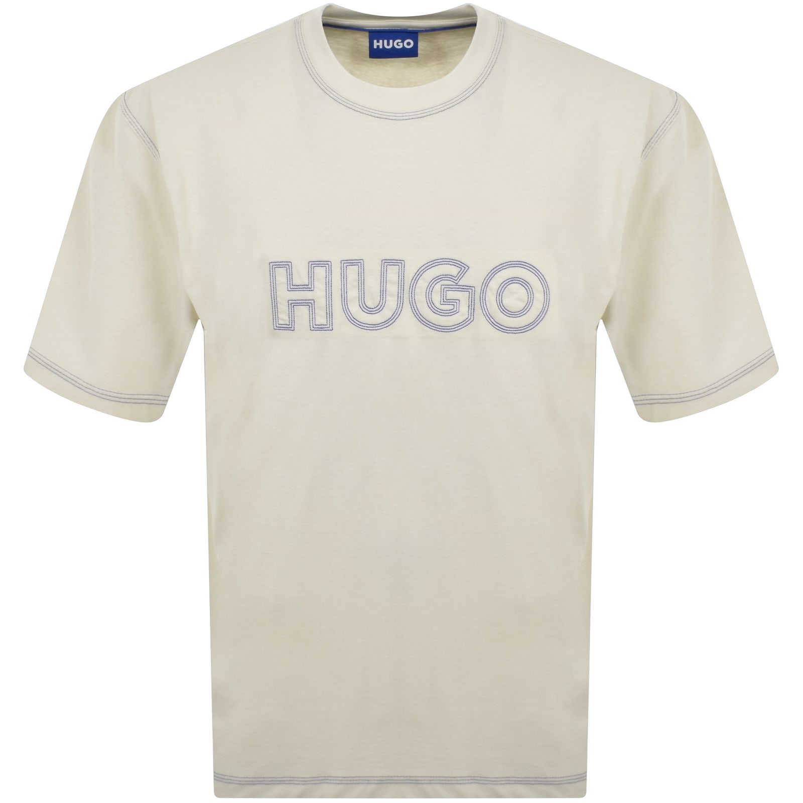 Shop Hugo Blue Nitlogo T Shirt Beige