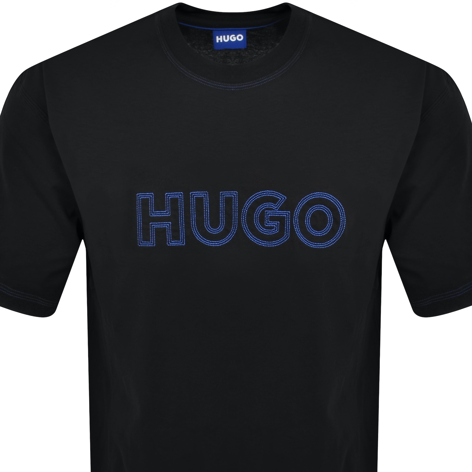 Shop Hugo Blue Nitlogo T Shirt Black