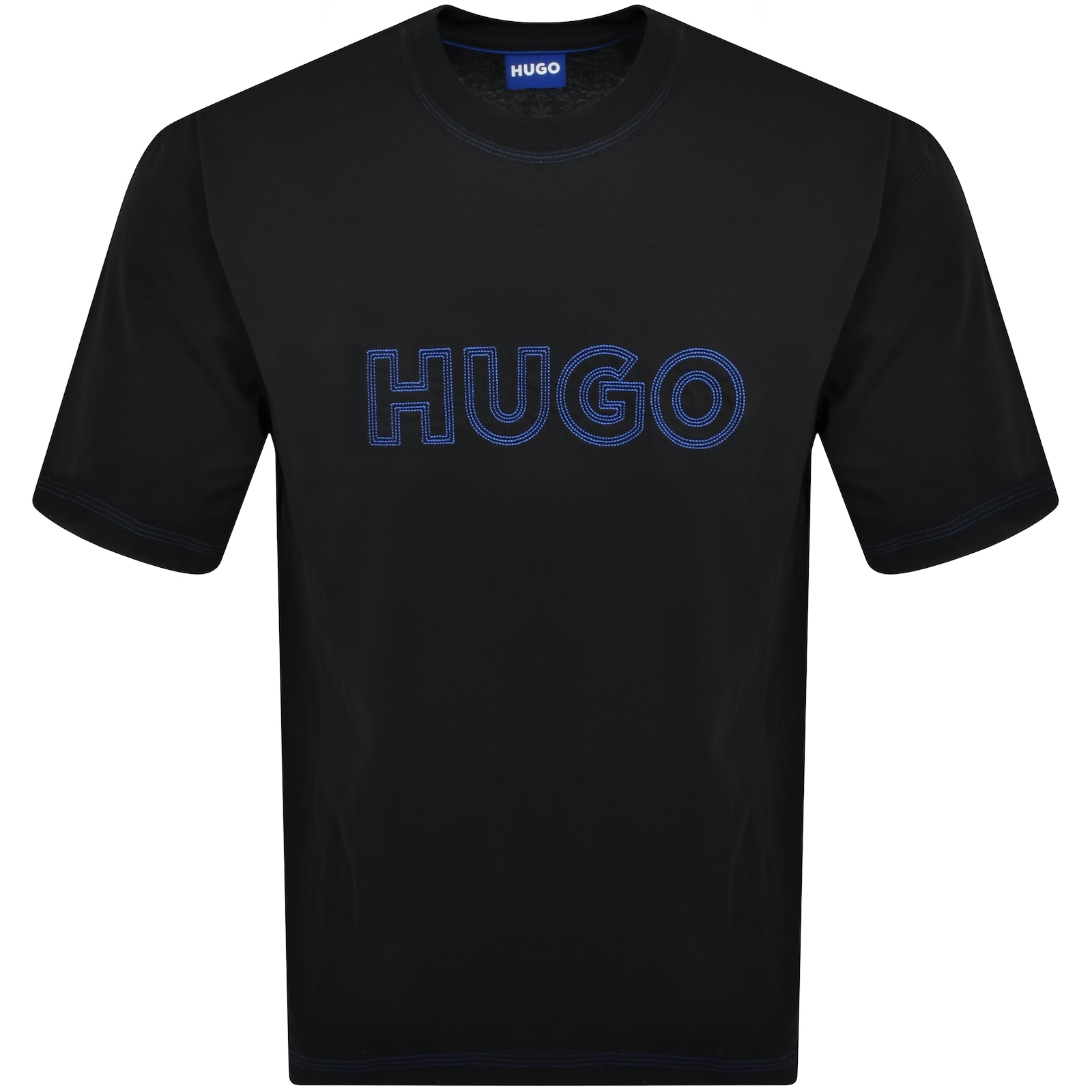 Shop Hugo Blue Nitlogo T Shirt Black