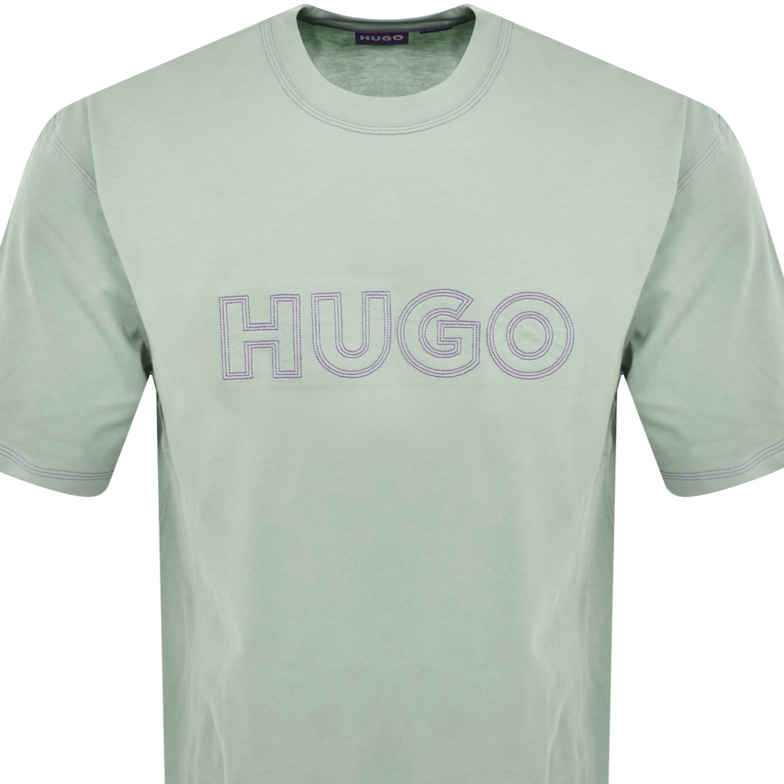 Shop Hugo Blue Nitlogo T Shirt Green