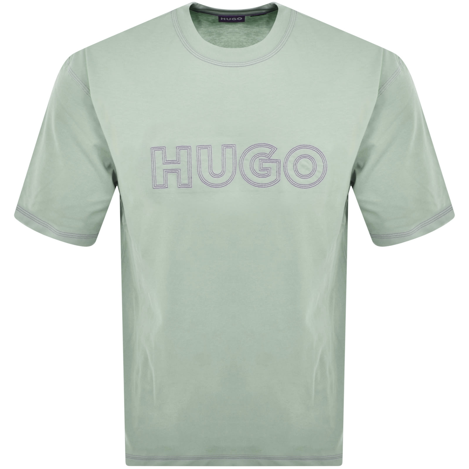 Shop Hugo Blue Nitlogo T Shirt Green