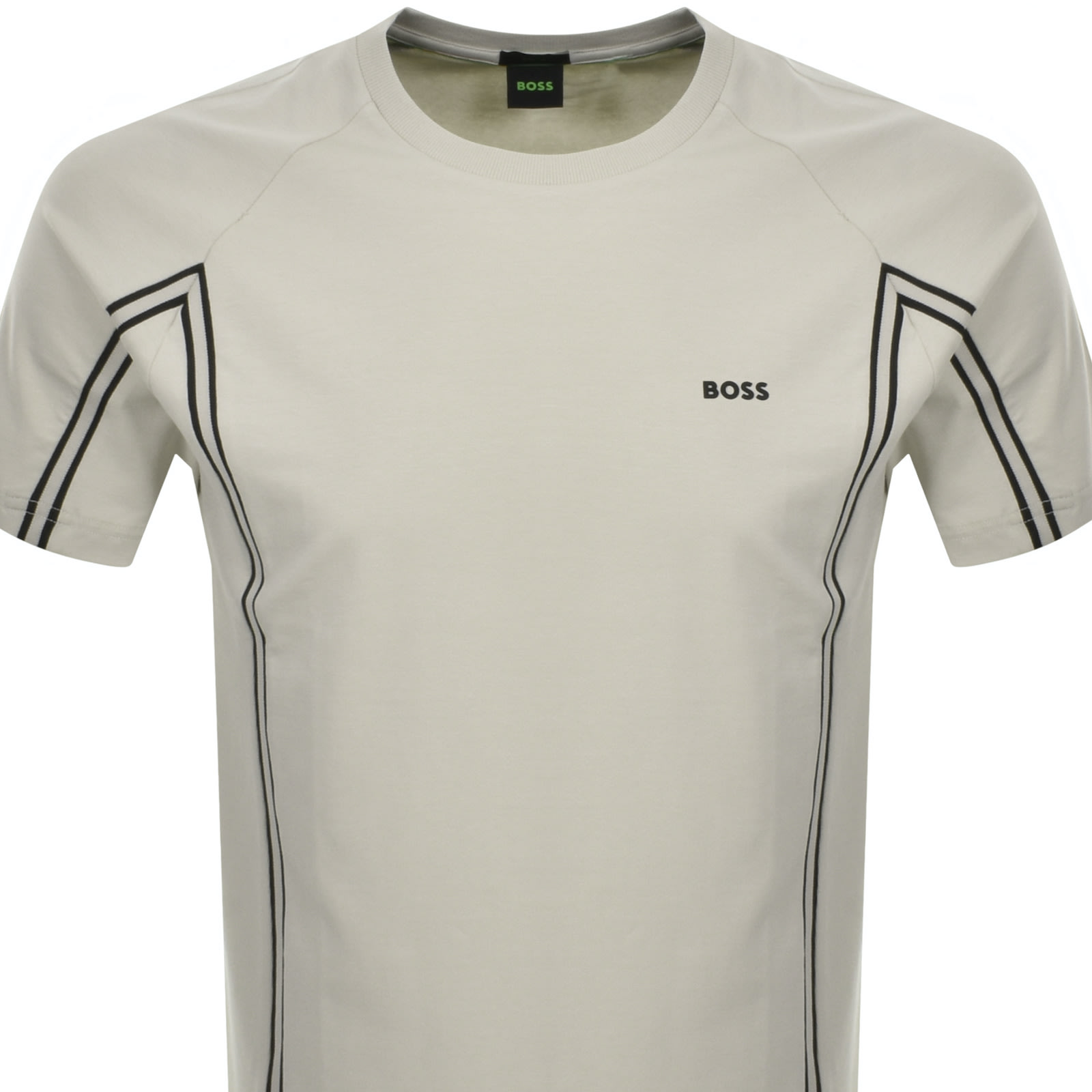 Shop Boss Athleisure Boss Tape Stretch Fit T Shirt Beige