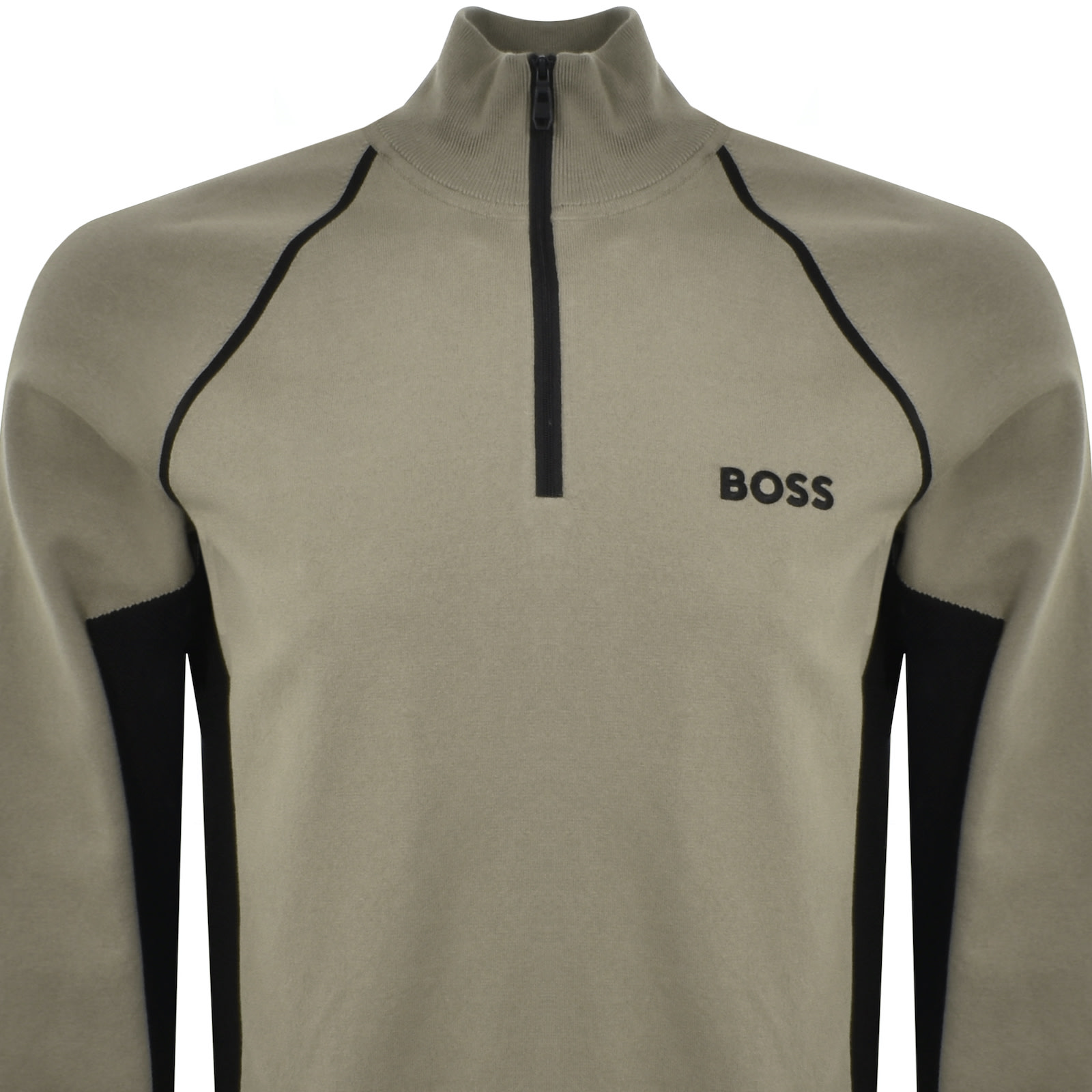 Boss Athleisure Boss Hydro X Half Zip Jumper Khaki In Khaki