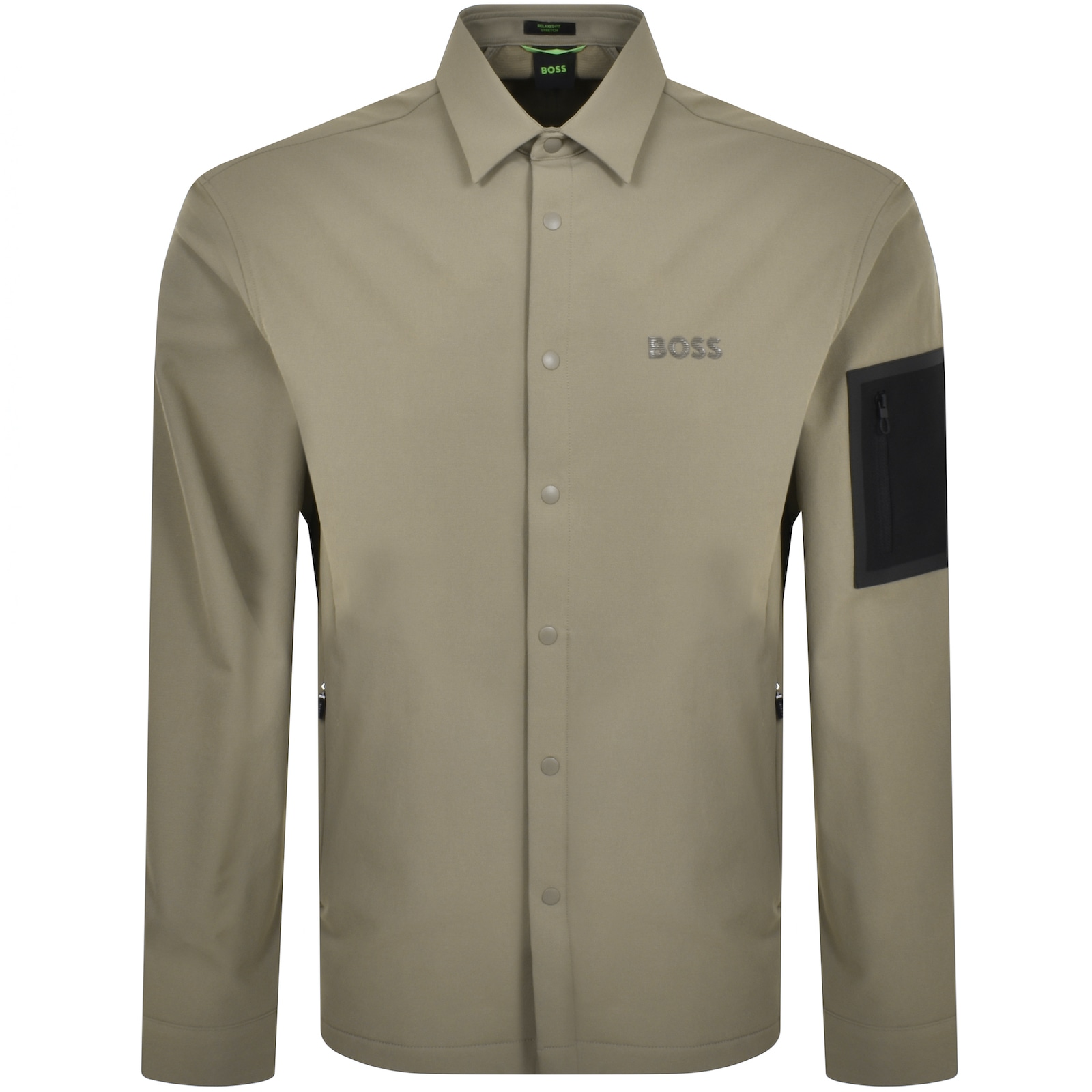 Shop Boss Athleisure Boss B Lite L Overshirt Khaki