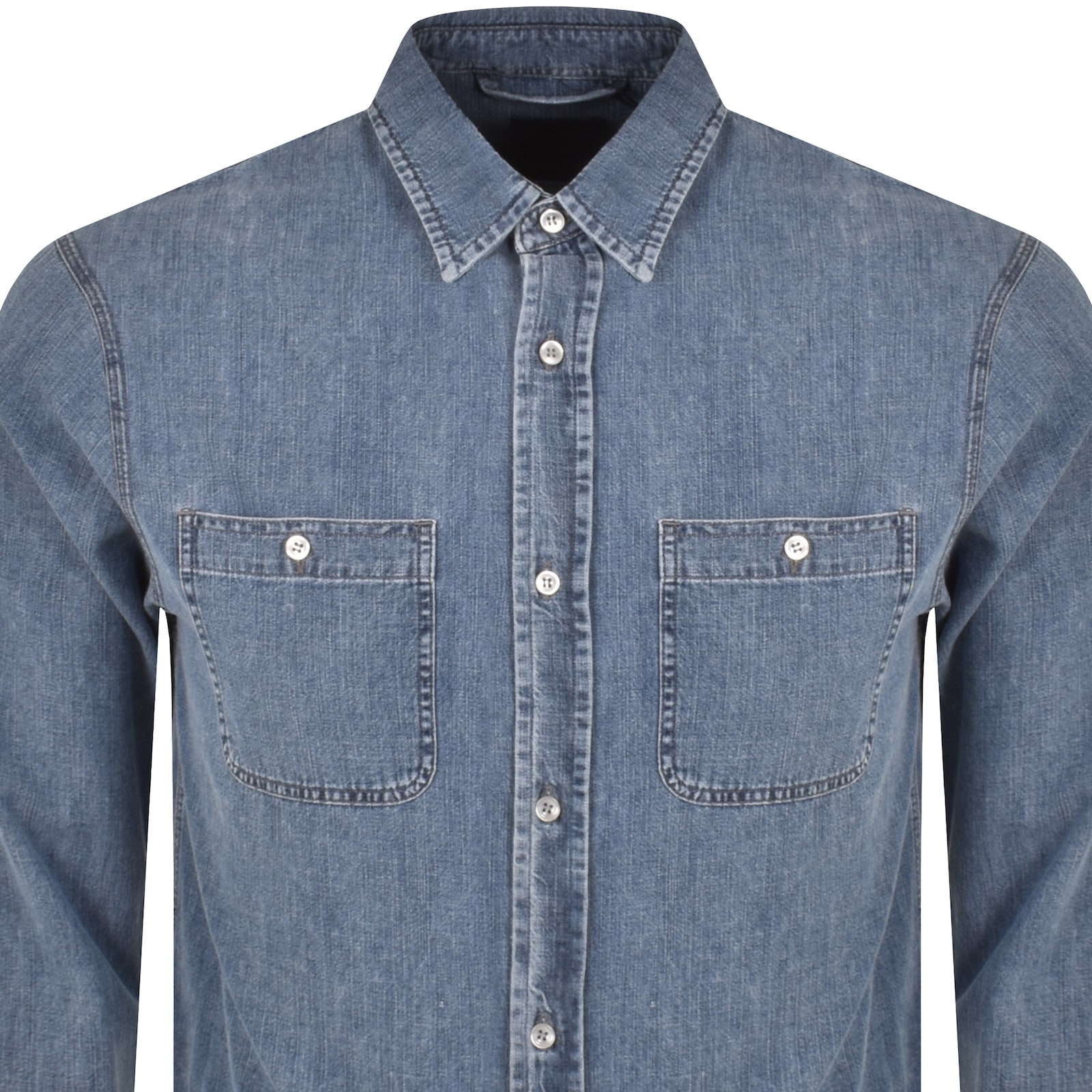 PAUL & SHARK PAUL AND SHARK DENIM OVERSHIRT LIGHT WASH BLUE