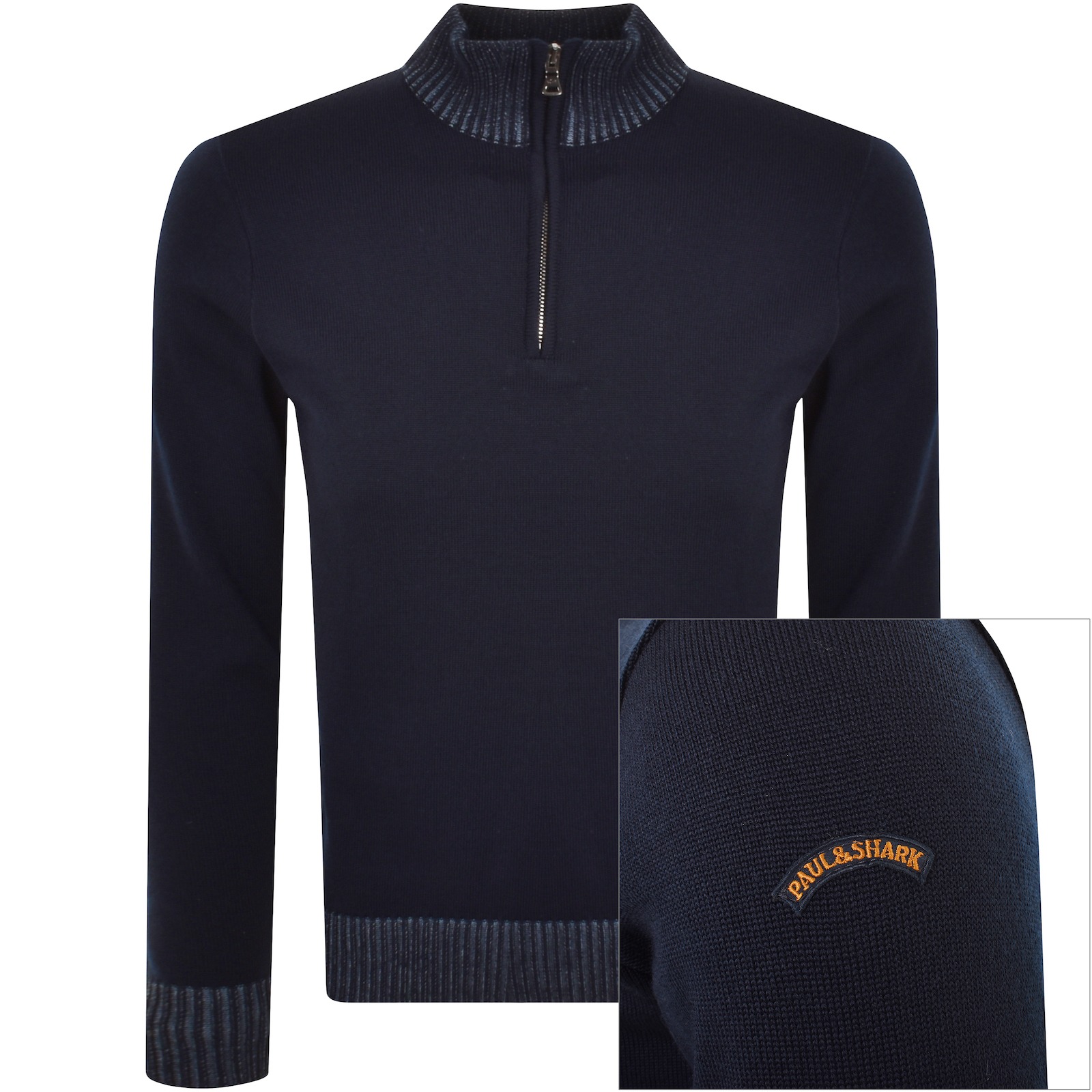 Paul & Shark Paul And Shark Wool Quarter Zip Jumper Navy In Navy