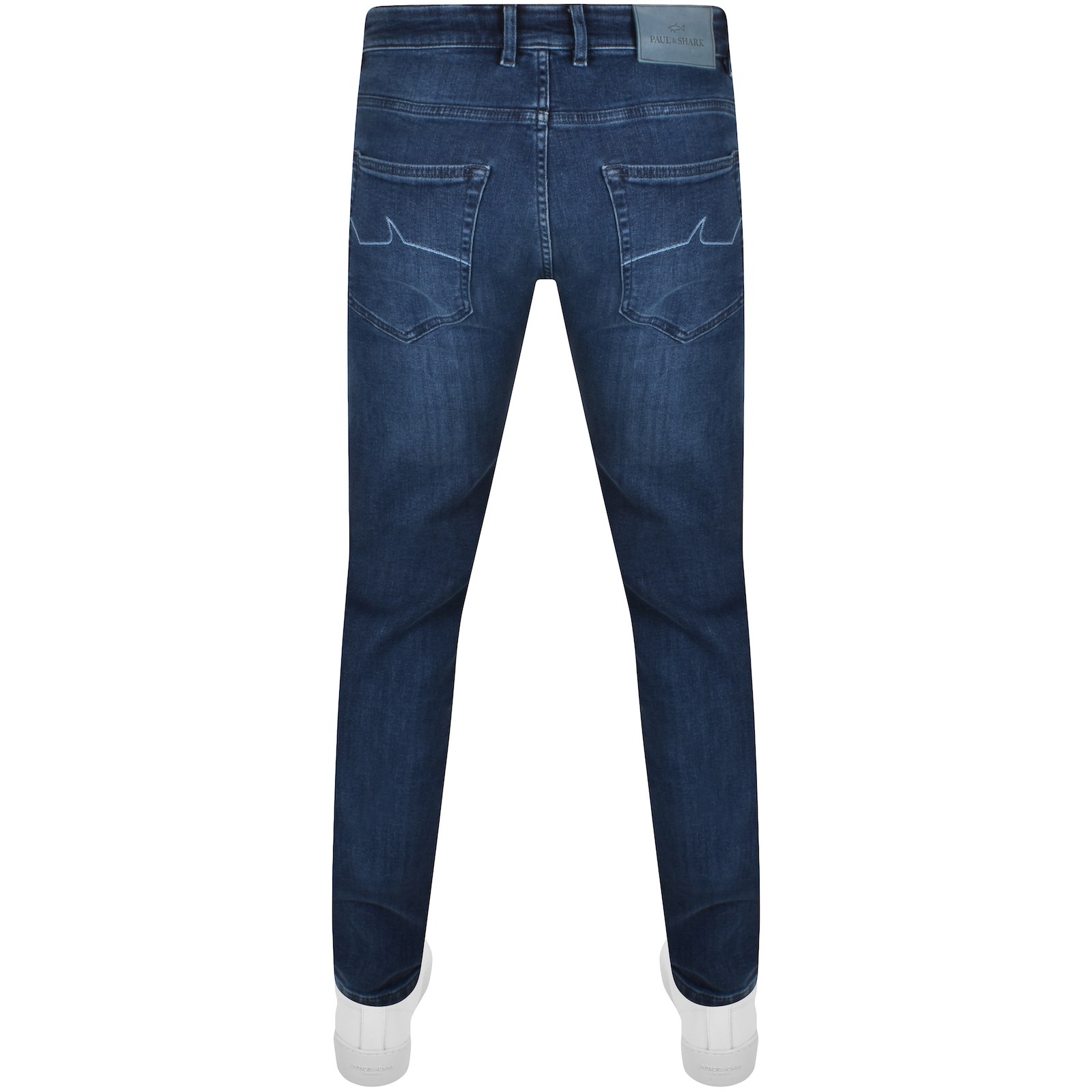 Shop Paul &amp; Shark Paul And Shark Comfort Rivet Straight Denim Jeans In Blue