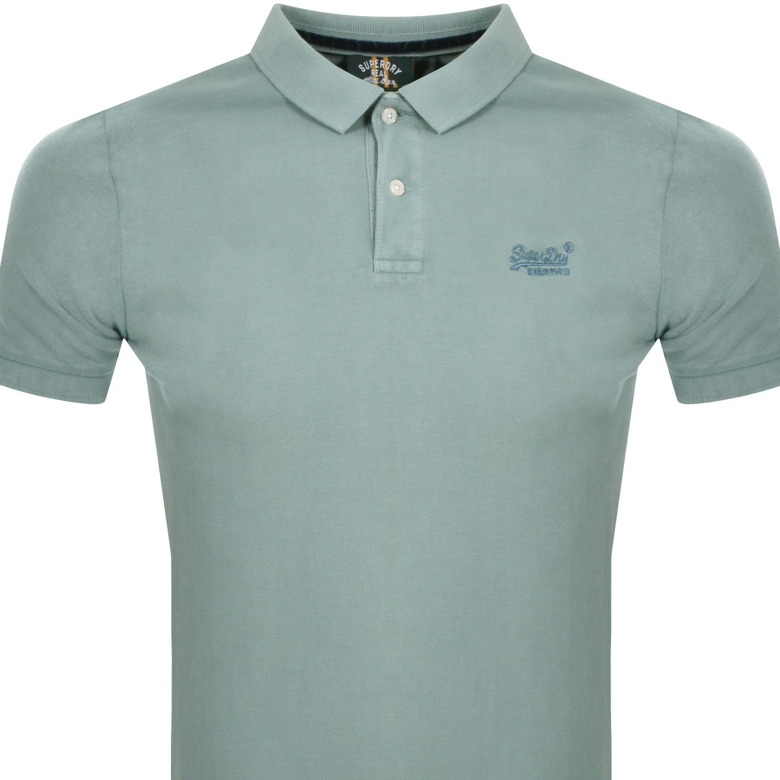 Shop Superdry Short Sleeved Polo T Shirt Blue