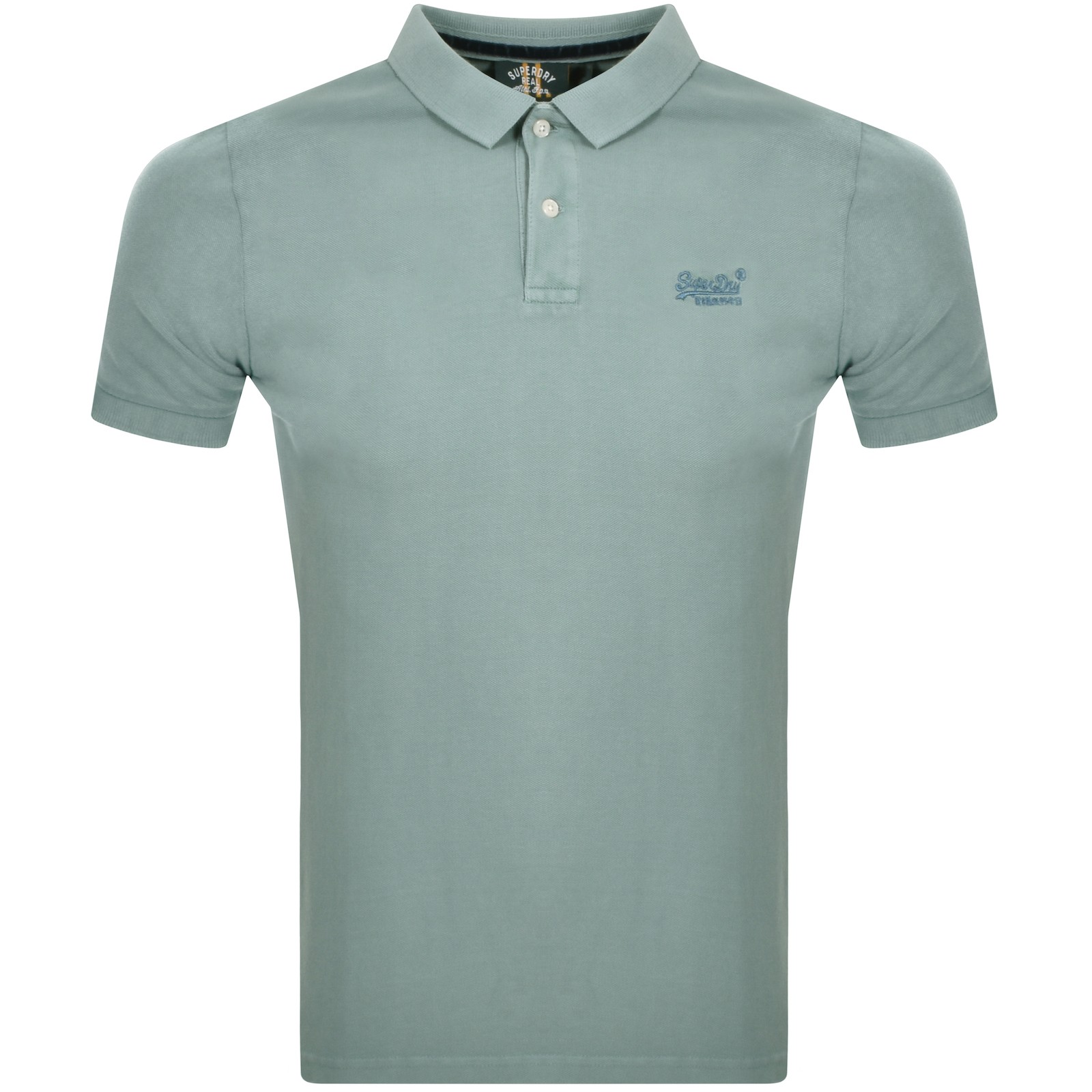 Shop Superdry Short Sleeved Polo T Shirt Blue