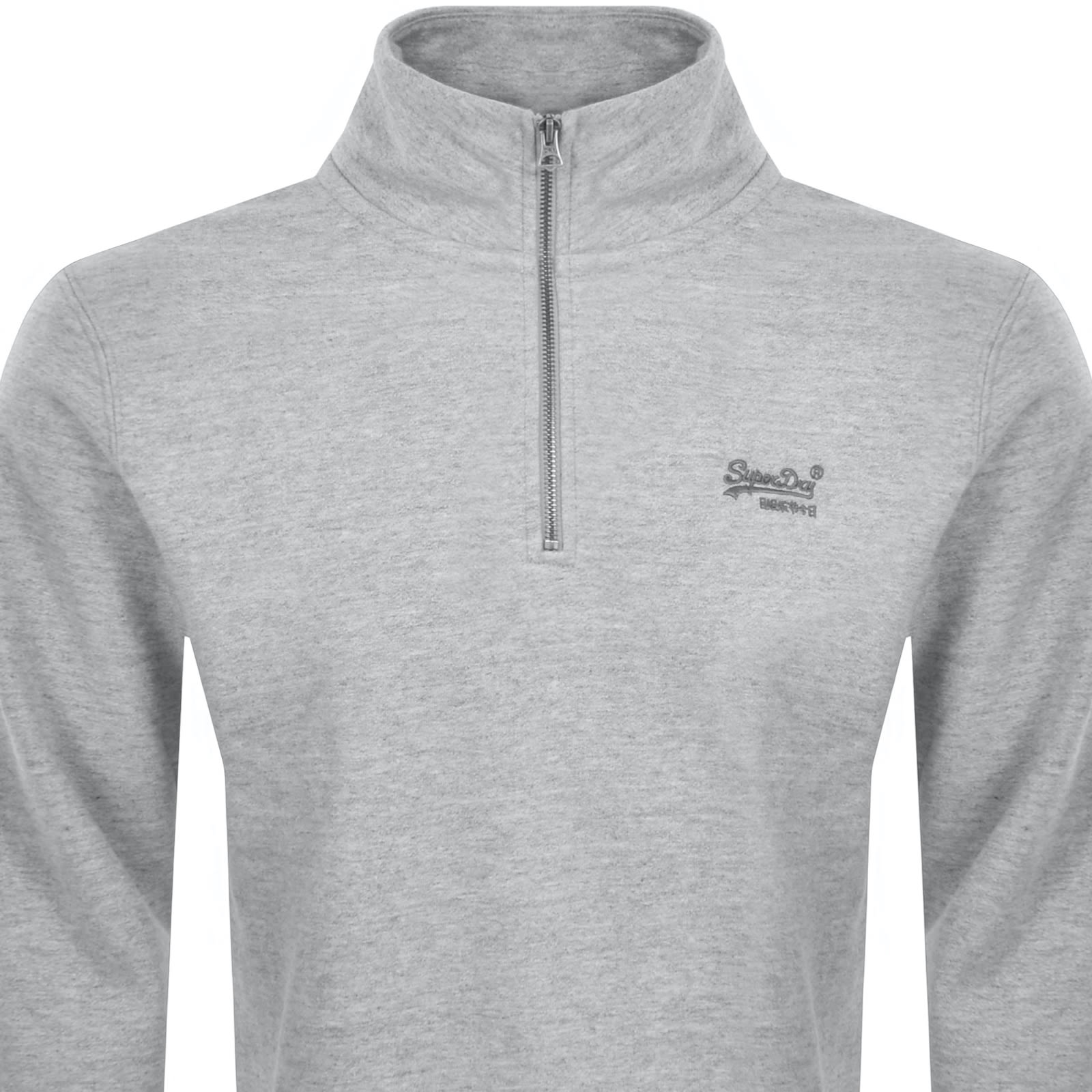 Shop Superdry Essential Logo Henley Sweatshirt Grey