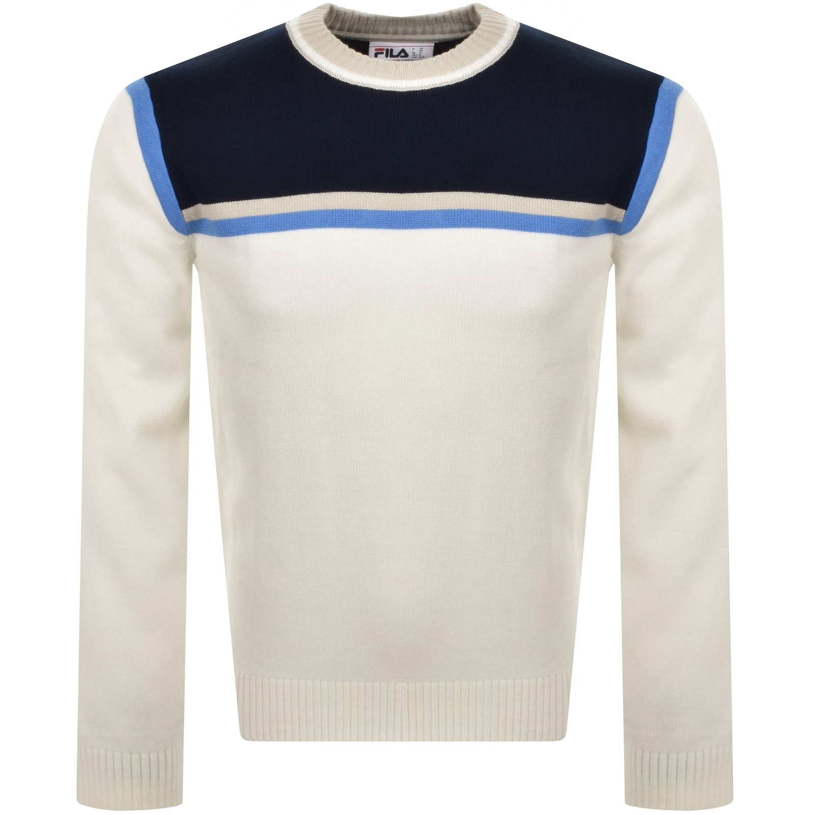 Shop Fila Vintage Stripe Crew Jumper Cream