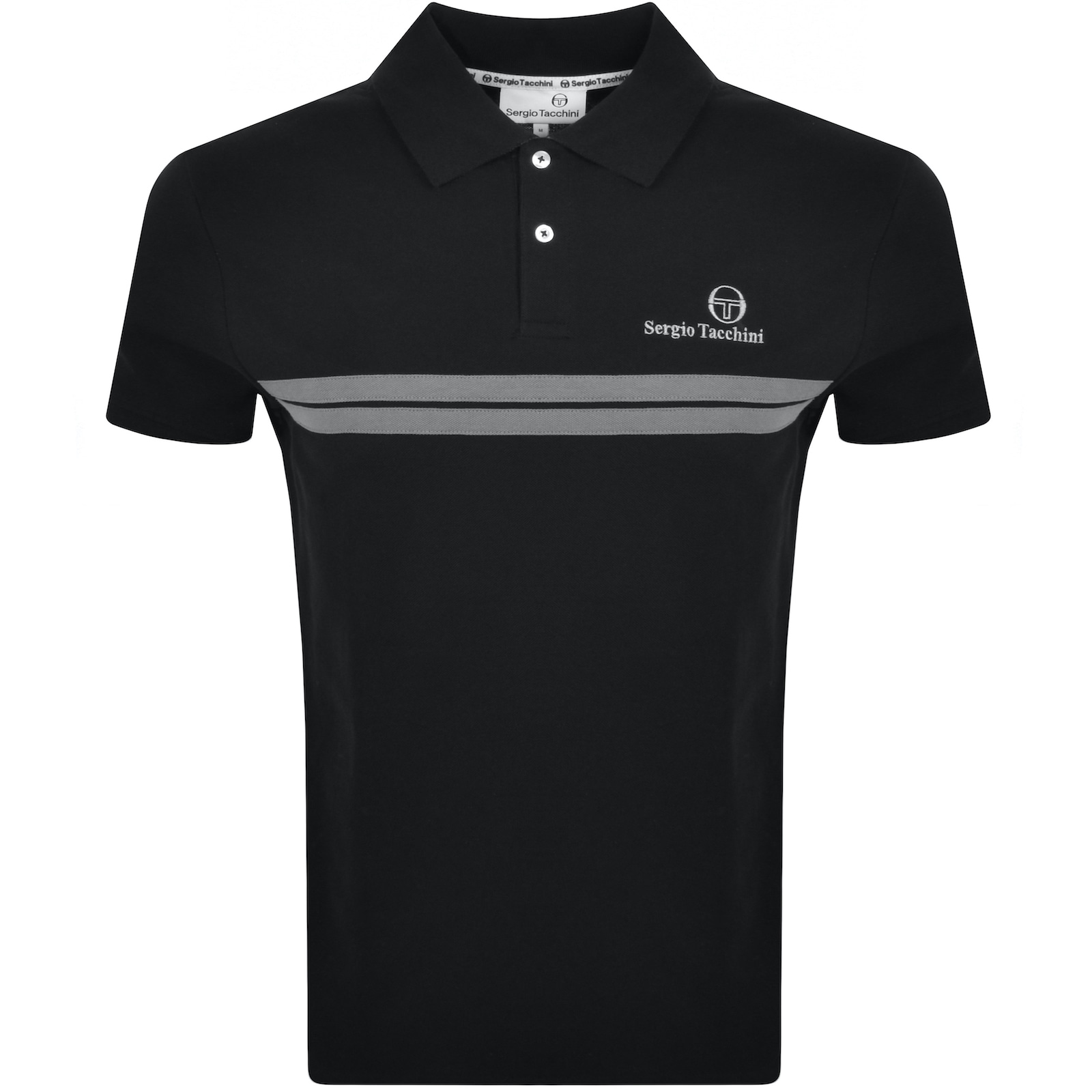 Shop Sergio Tacchini Supermac Polo T Shirt Black