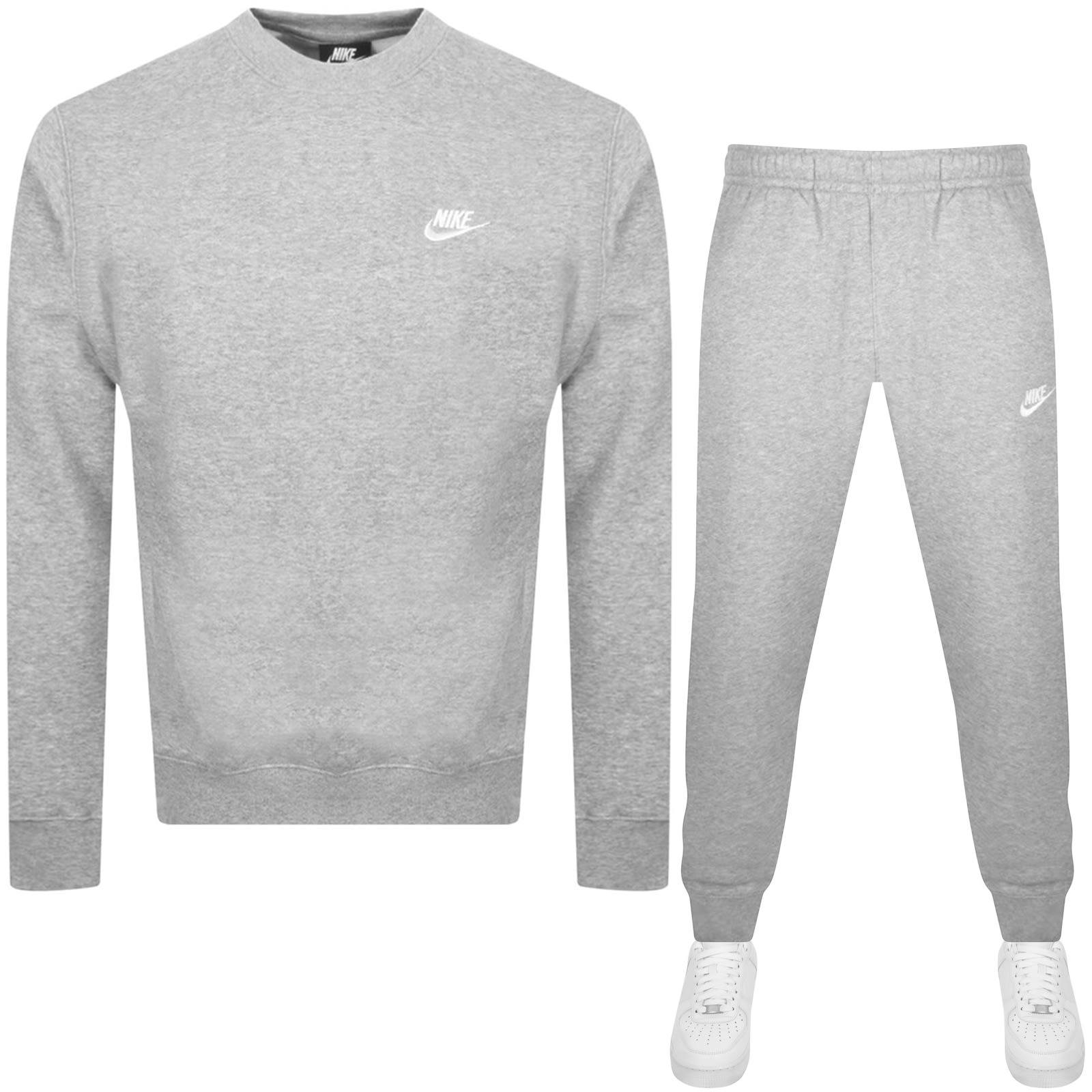 Shop Nike Crew Neck Club Tracksuit Grey