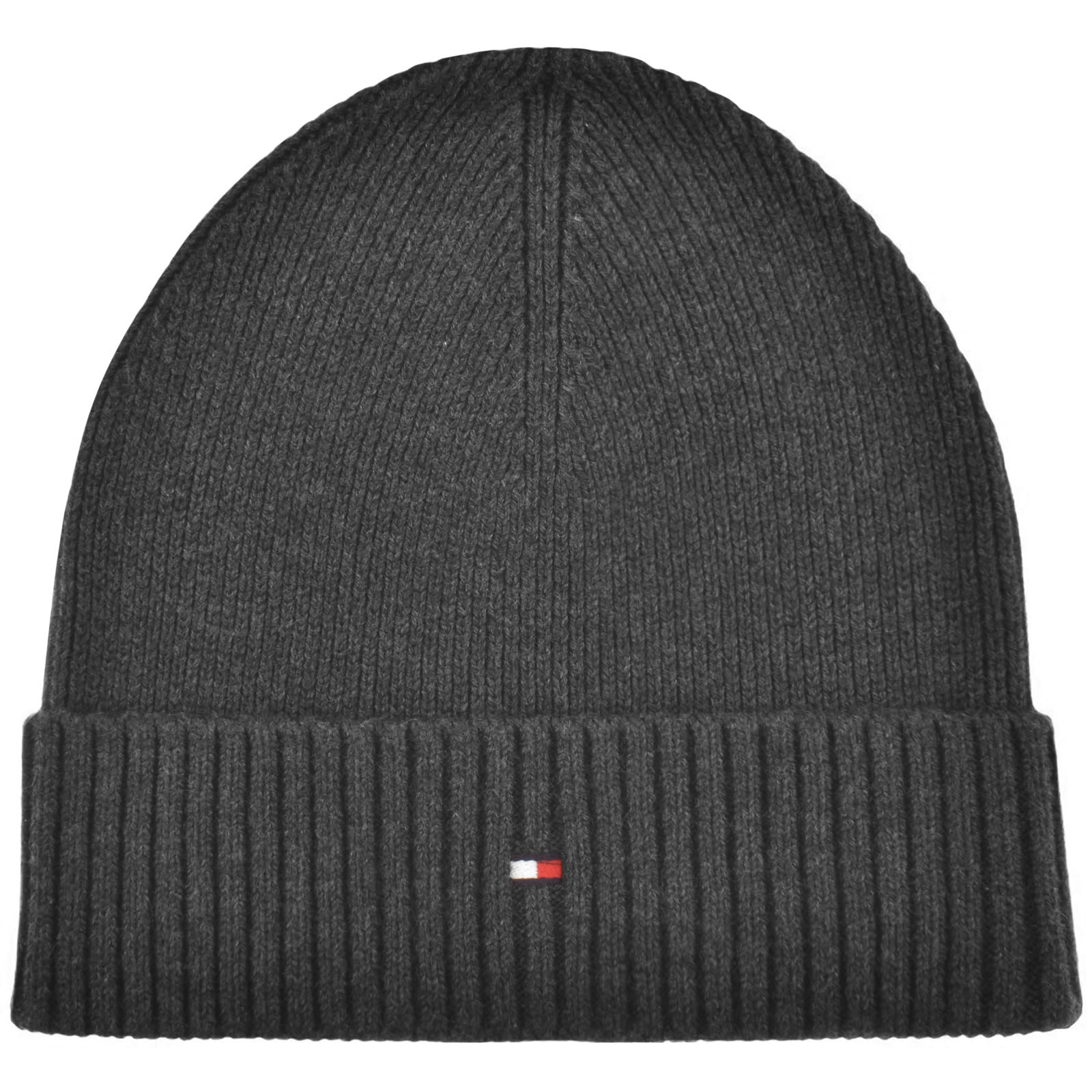 Shop Tommy Hilfiger Flag Beanie Hat Grey