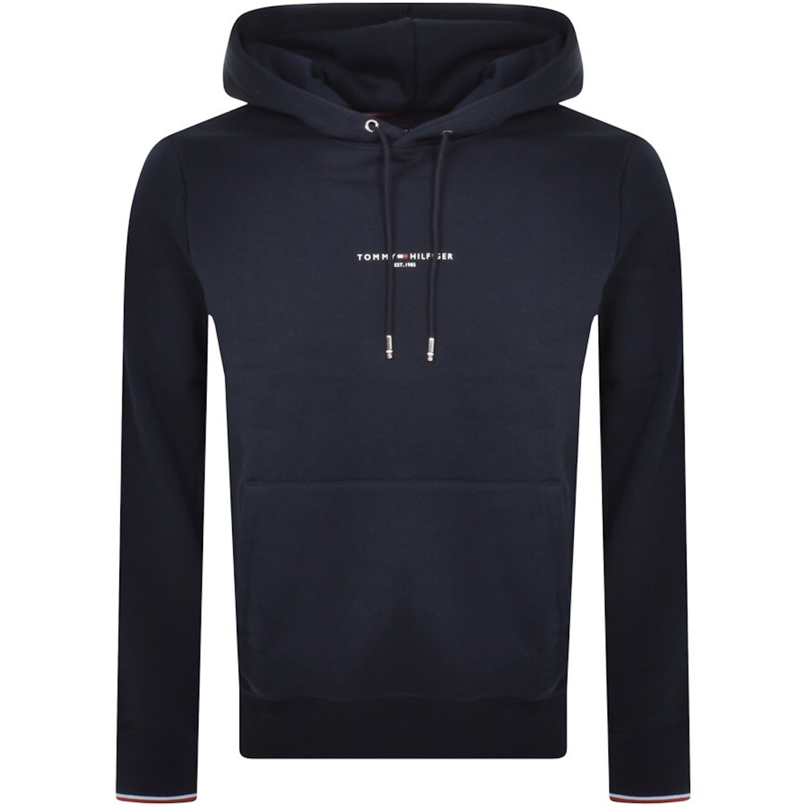 Shop Tommy Hilfiger Logo Tipped Hoodie Navy