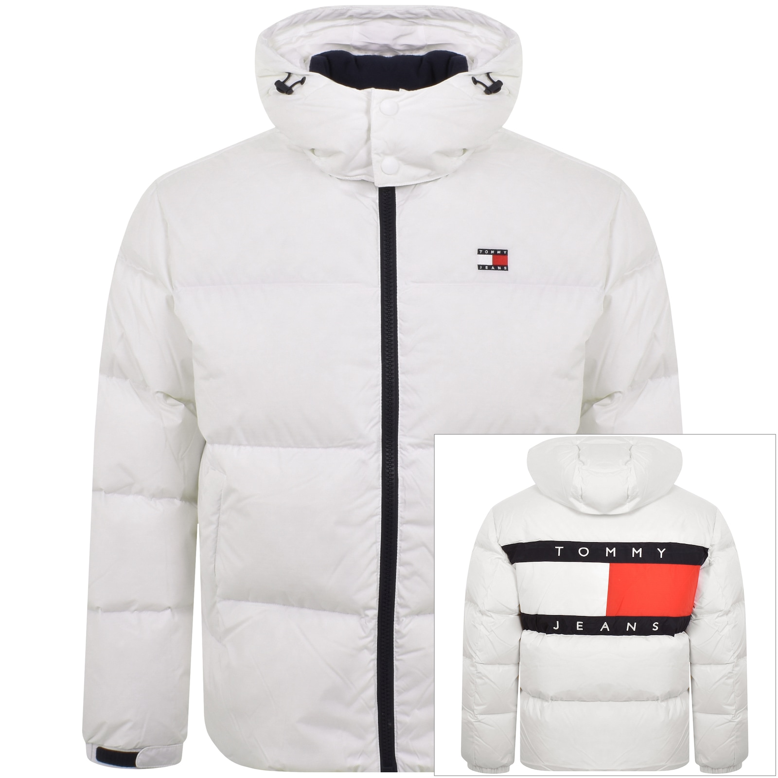 Shop Tommy Jeans Alaska Puffer Jacket White