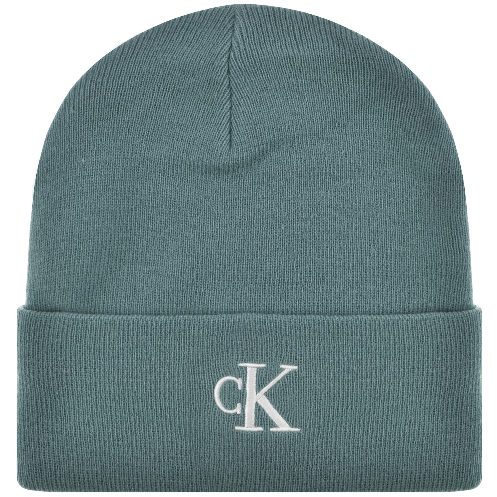 Shop Calvin Klein Jeans Embroidered Beanie Blue