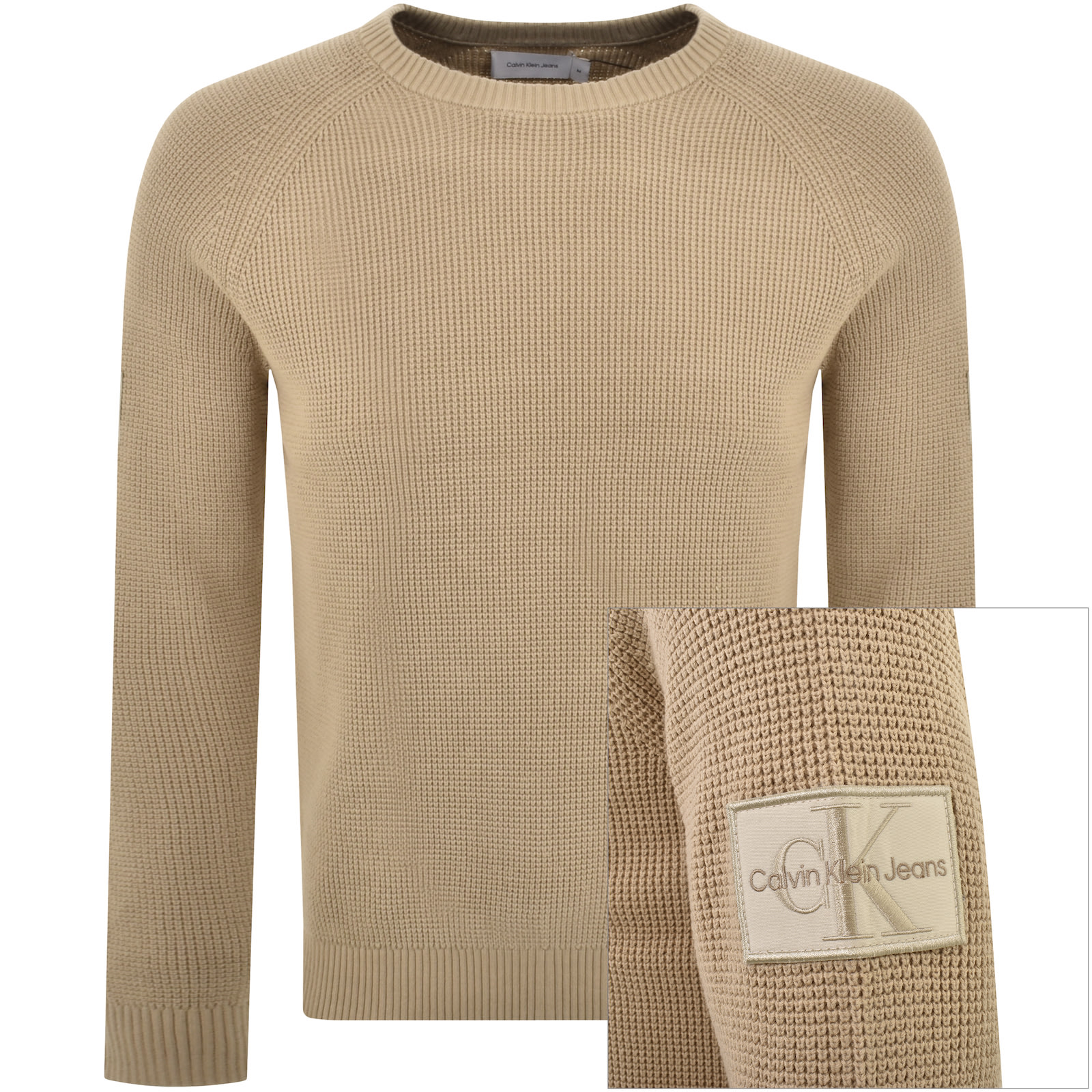 Calvin Klein Jeans Badge Easy Jumper Brown In Gold